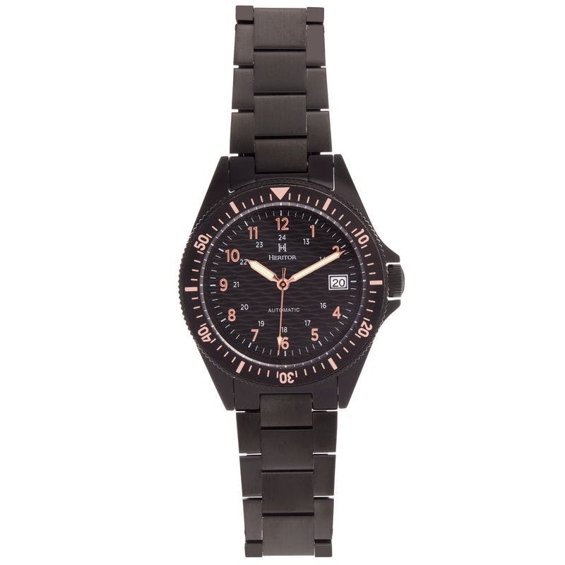 Heritor Automatic Black Calder Bracelet Watch W/Date