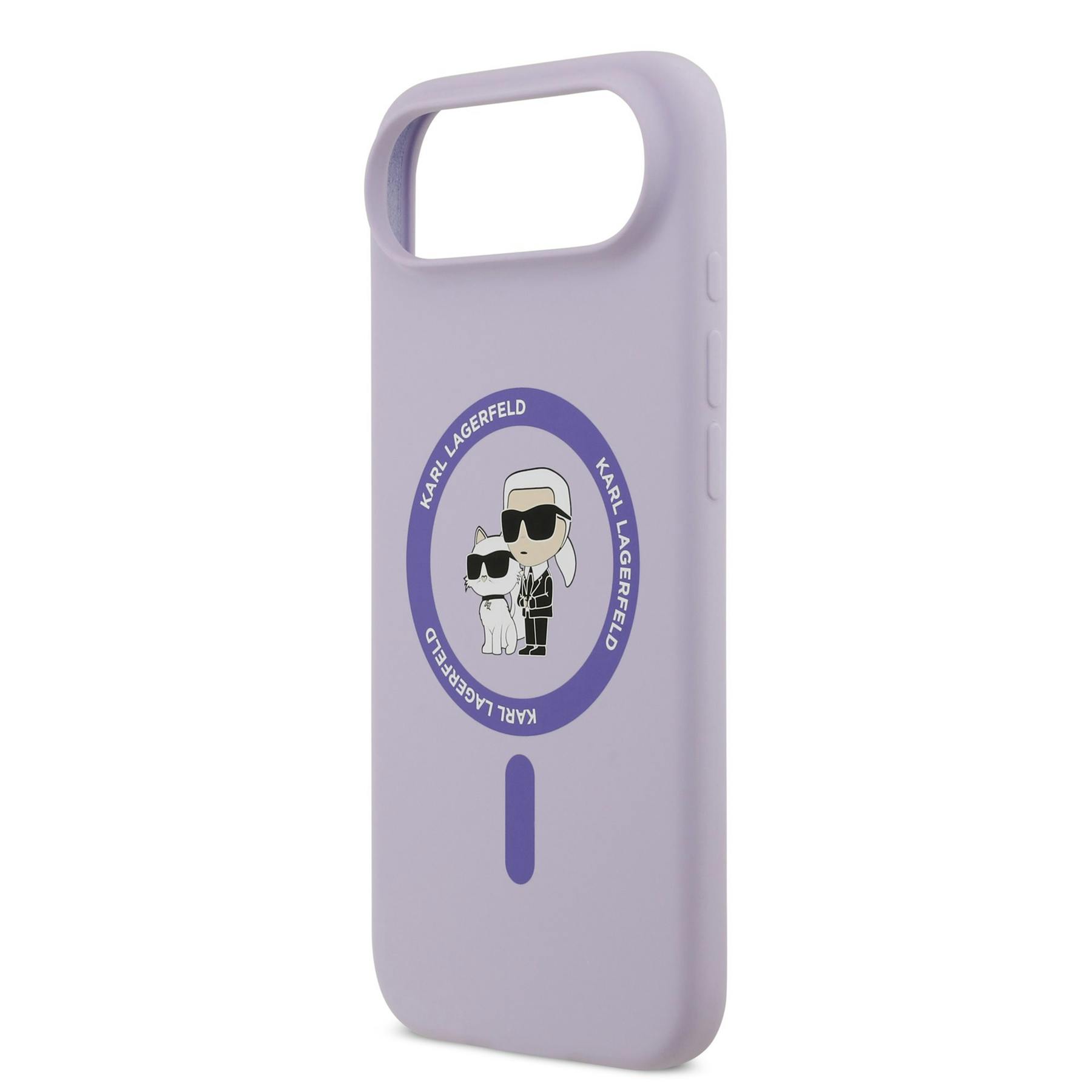 Karl Lagerfeld Purple Liquid Silicone Karl And Choupette Case With Magsafe For Iphone 17 Air 6.5" - Klhmp17mscmkcrhu