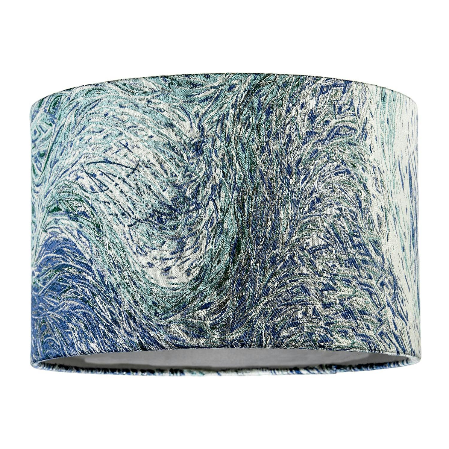 Rackhams Blue/Green Artistic And Fluid Textured Lamp Shade In Teal And Soft