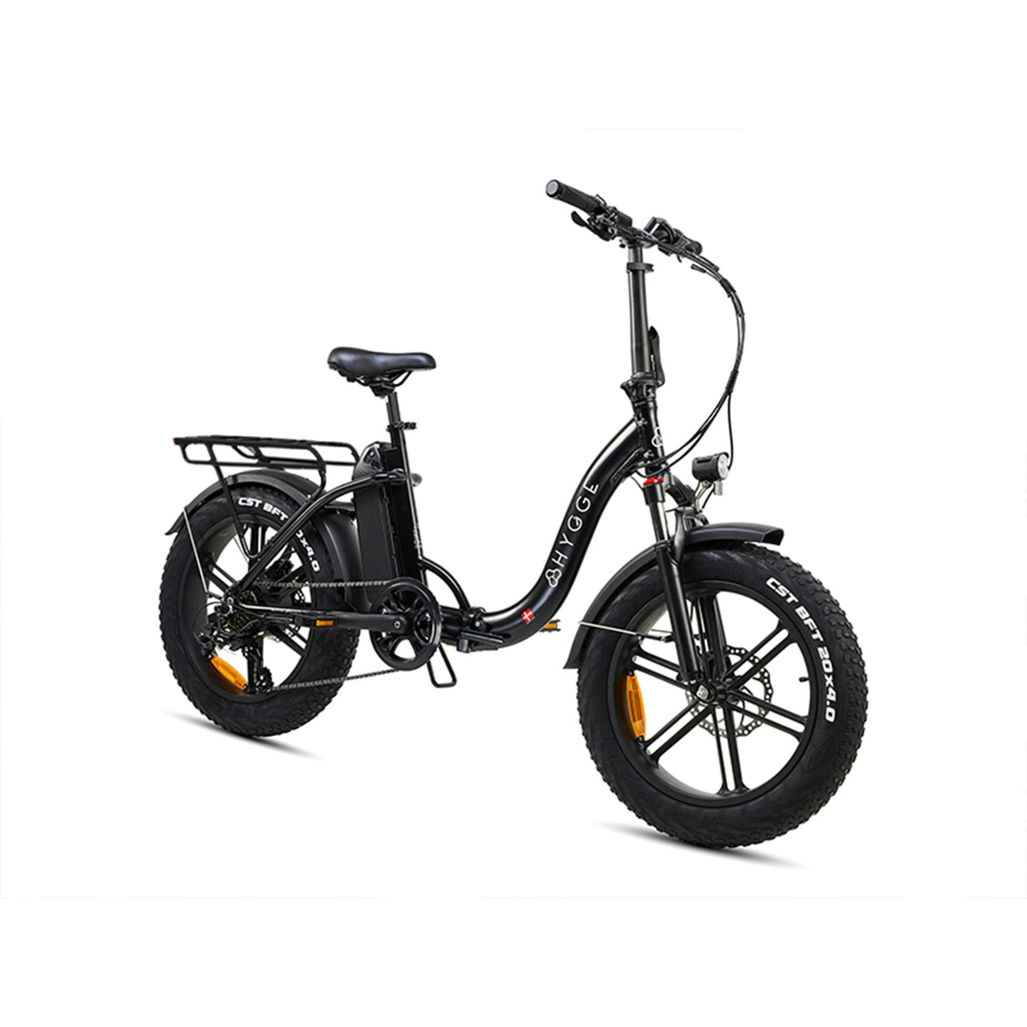 Hygge Bikes Onyx/Black Vester Step 2026 - Folding Fat Tyre E-Bike 48V 14Ah - L165/W20/H117 Cm - Foldable & Compact E-Bike