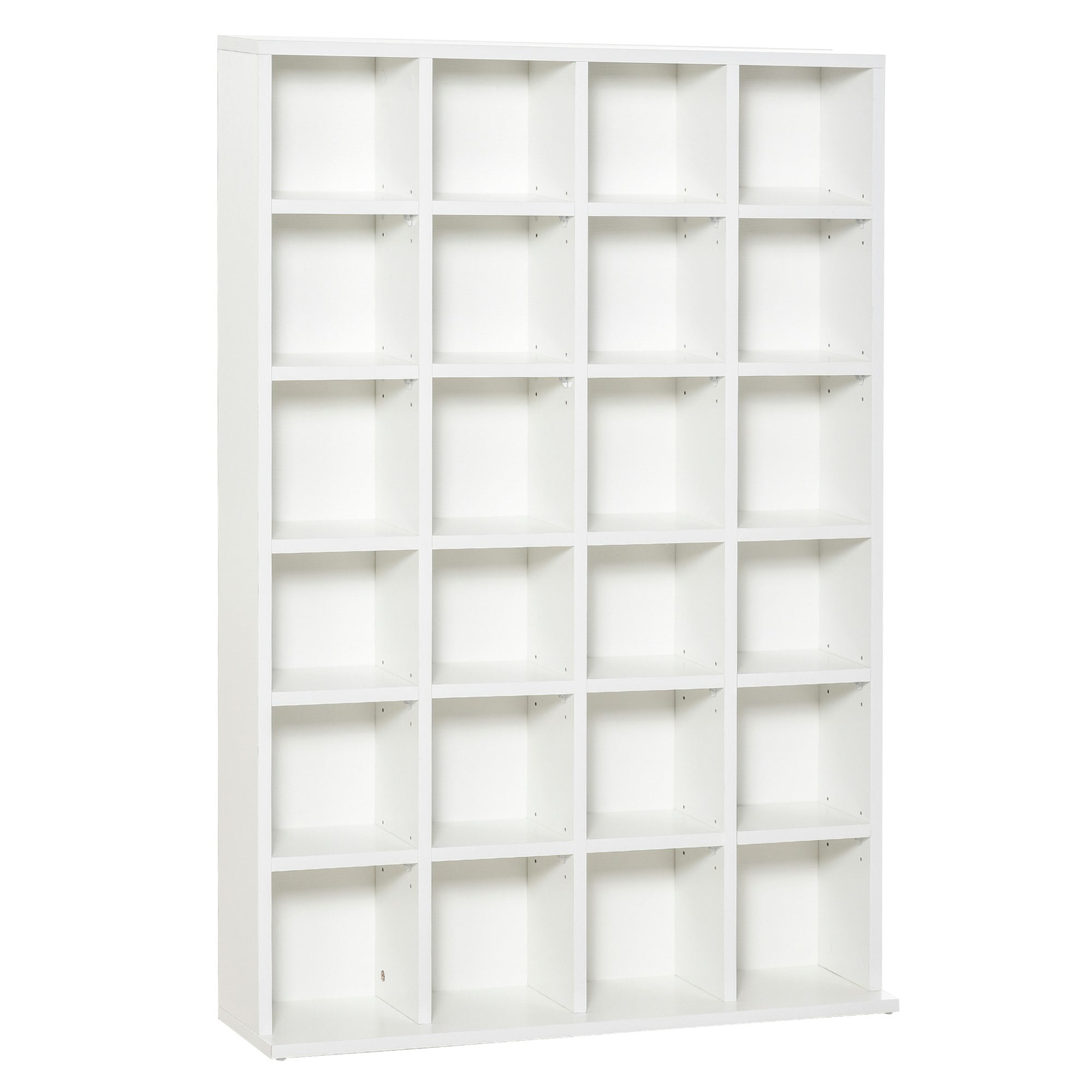 Homcom White Dvd Cd Media Storage Rack, Video Display Unit