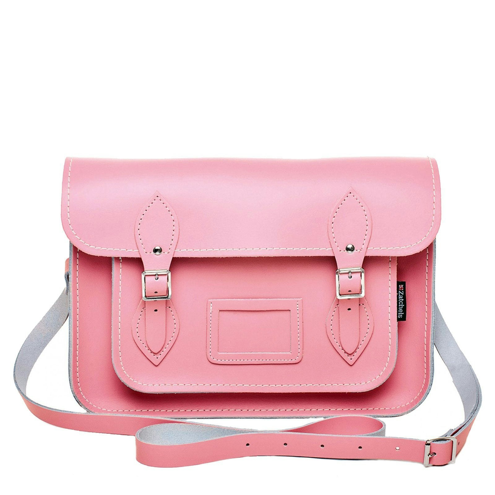 Zatchels Pink Handmade Leather Satchel - Pastel - 14.5"