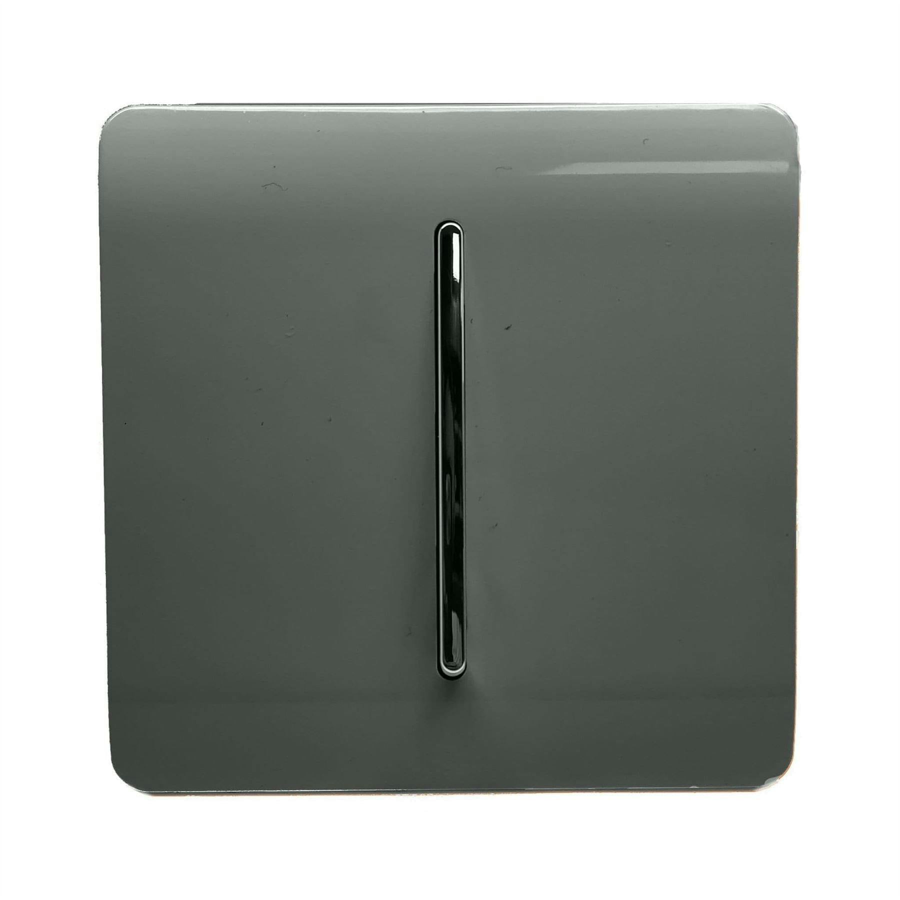 Trendi Switch Light/Grey 1 Gang 1 Or 2 Way Rocker Switch In Charcoal - Image 5