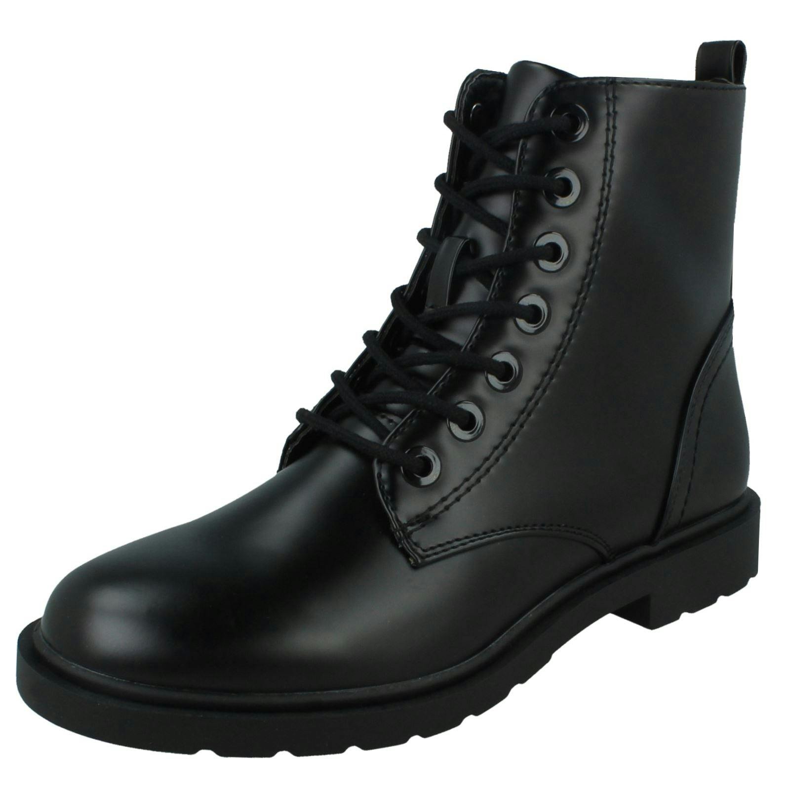 Spot On Women's Black Casual Ankle Boots - Uk 3