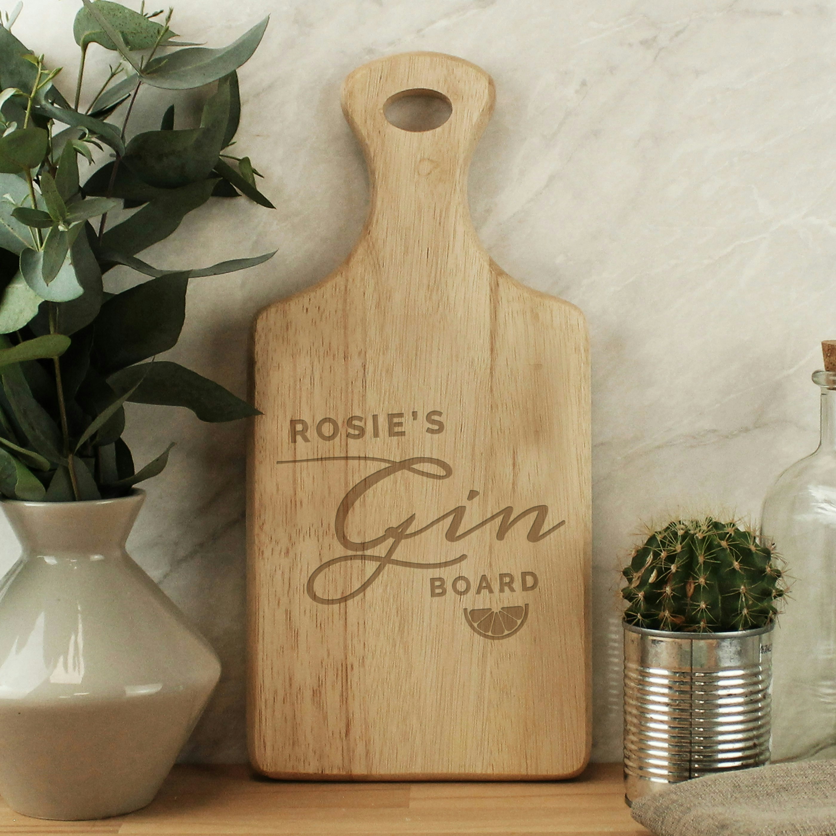 Rackhams Grain Personalised Gin Wooden Paddle Board