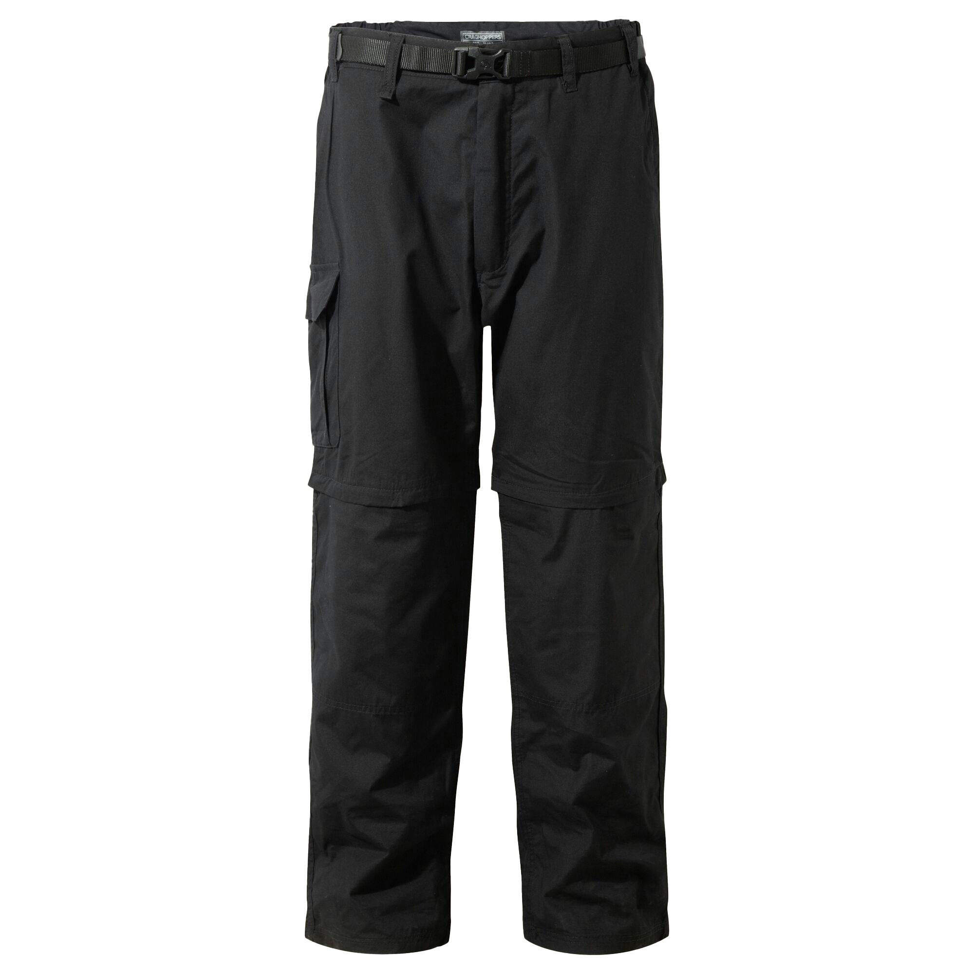 Craghoppers Men's Black Kiwi Peached Convertible Trousers - 40R - 65% Recycled Polyester/35% Recycled Cotton