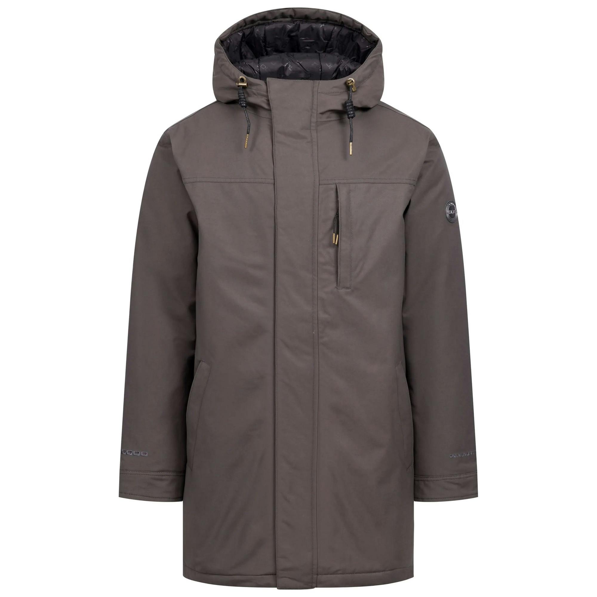 Trespass Men's Macleod Dlx Padded Waterproof Jacket - Charcoal - S - Charcoal - 61% Cotton/39% Polyamide
