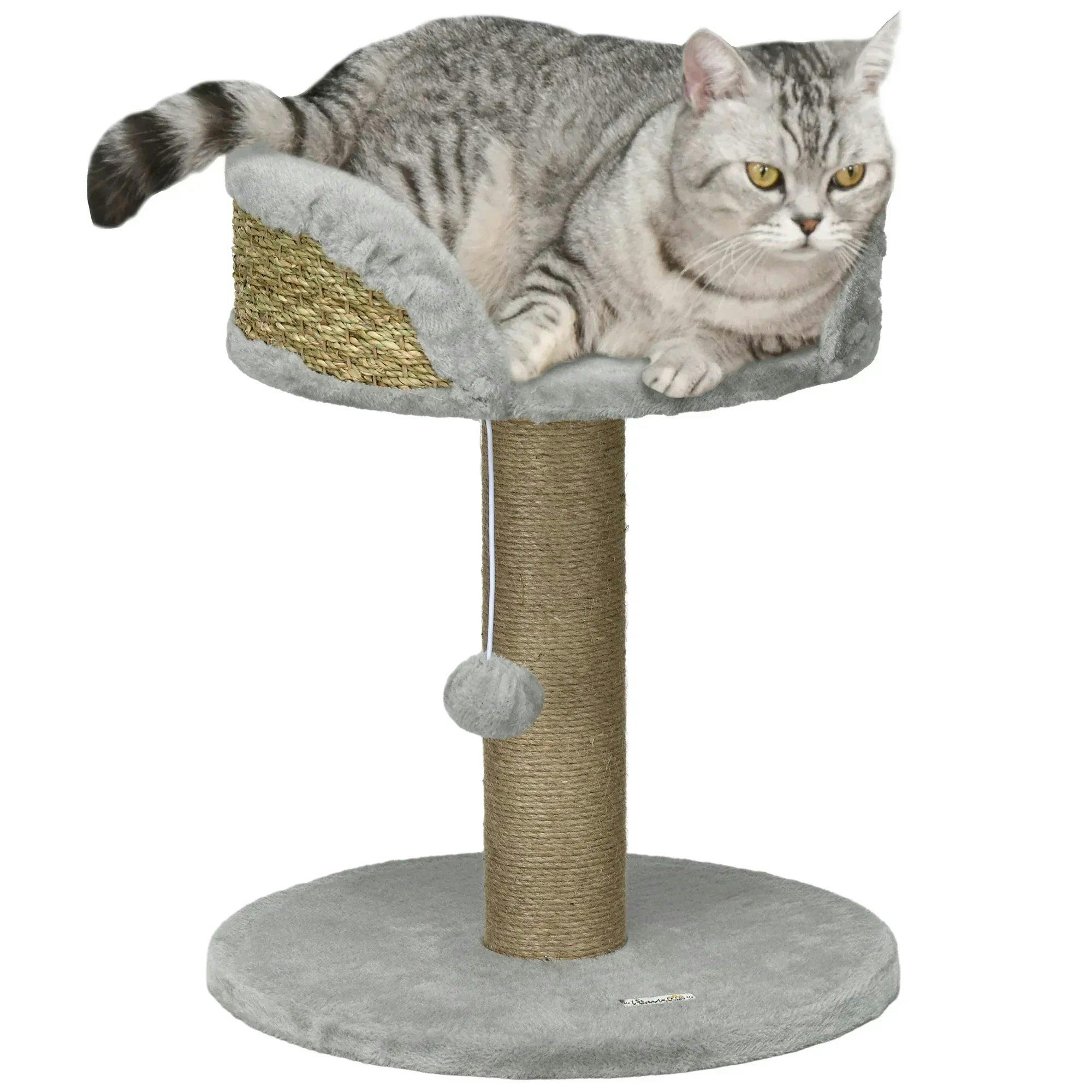 Pawhut Grey Cat Tree Tower Activity Centre With Scratching Posts - Image 5