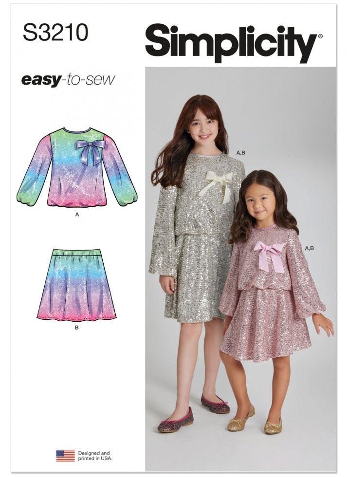 Simplicity Sewing Pattern 3210, Tops, Skirts For Kids, Teenagers, Hh (3-4-5-6) - Easy - Hh (3-4-5-6)