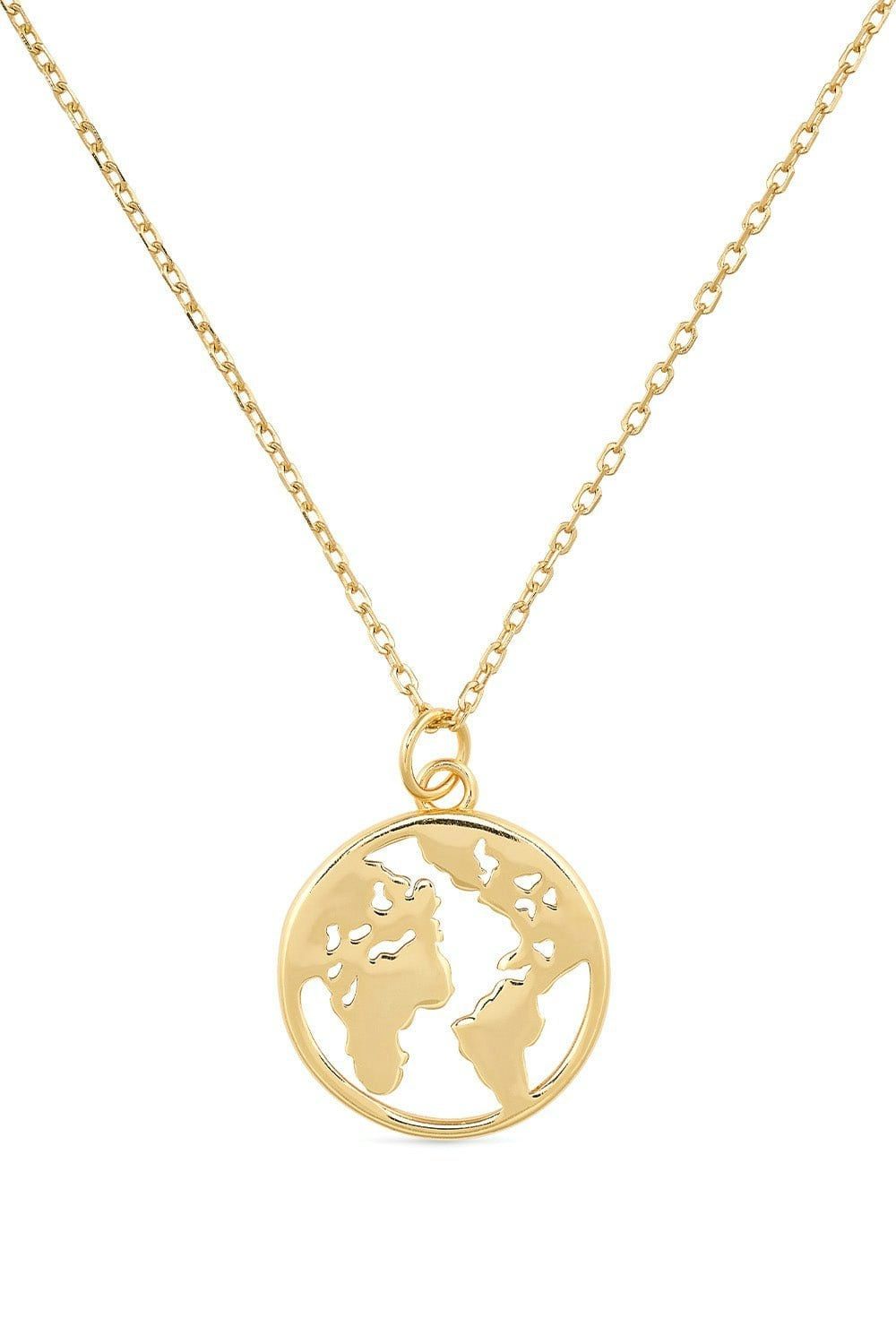 Elk & Bloom Gold Chunky 18K Globe Earth Necklace - 56Cm Full Necklace - No Thank You
