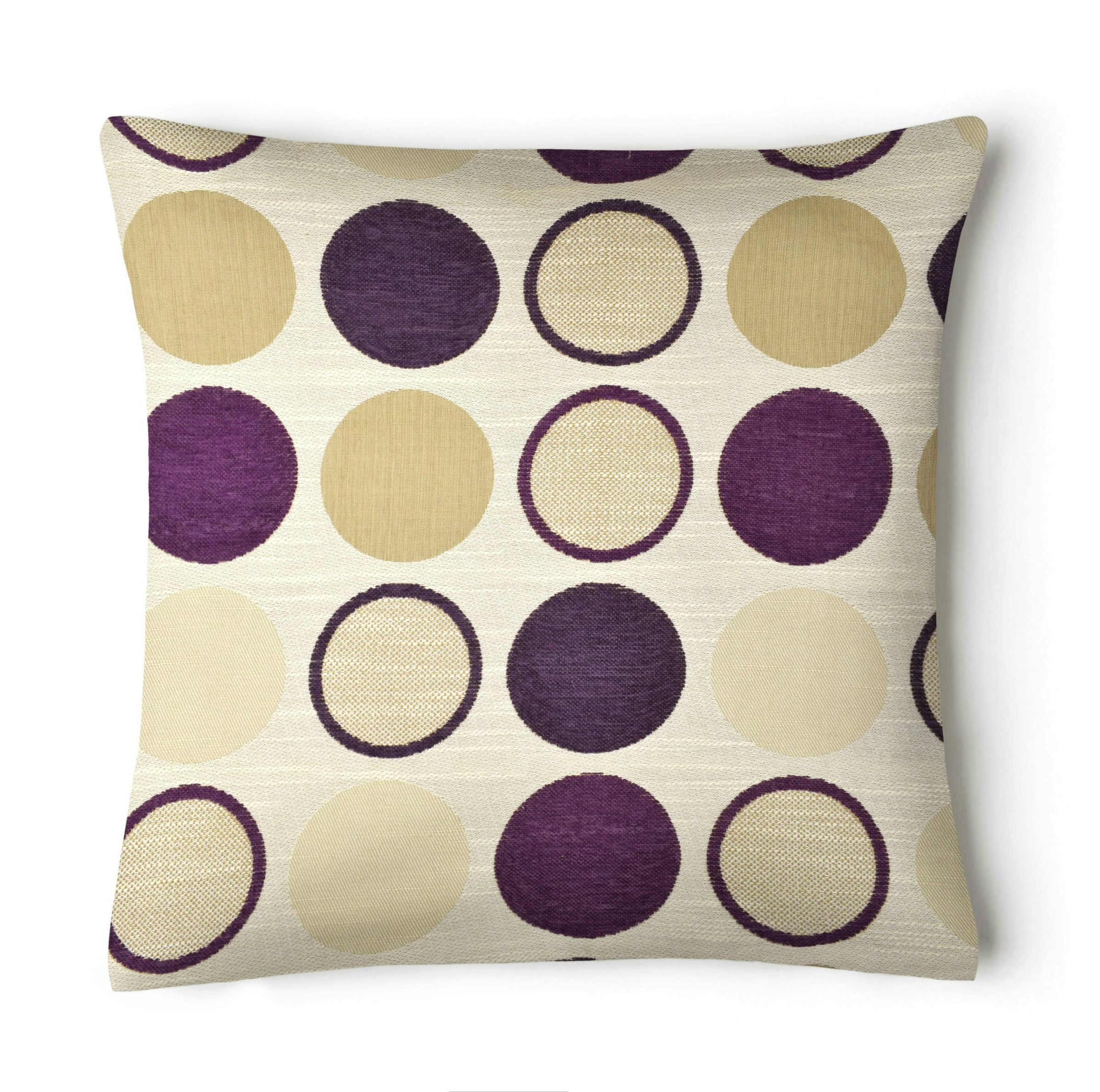 Rackhams Modern Contrast Textured Circle Large Scatter Cushion - 56Cm X 56Cm - Aubergine