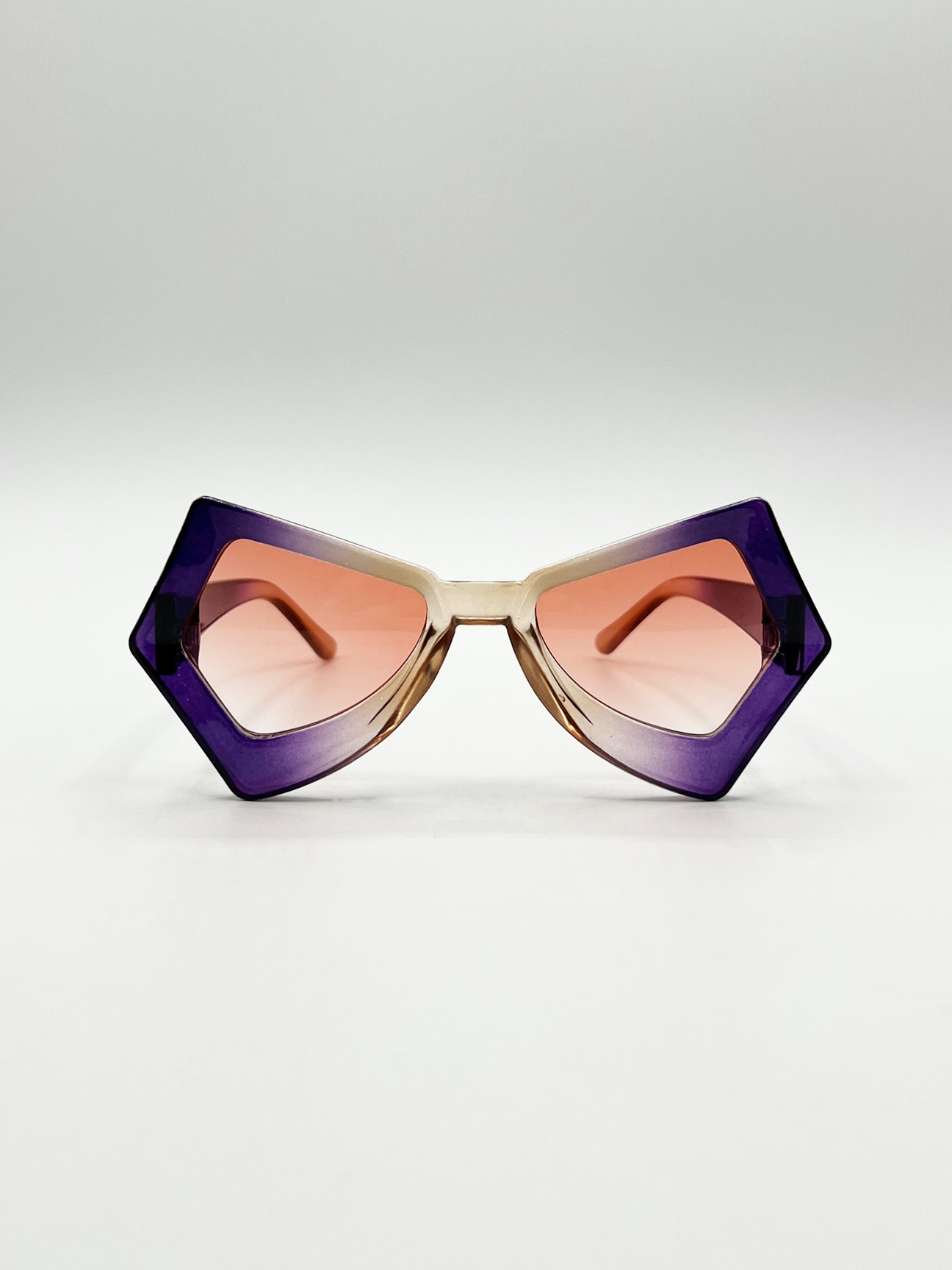 Svnx Purple 2 Tone Angular Sunglasses In - One Size