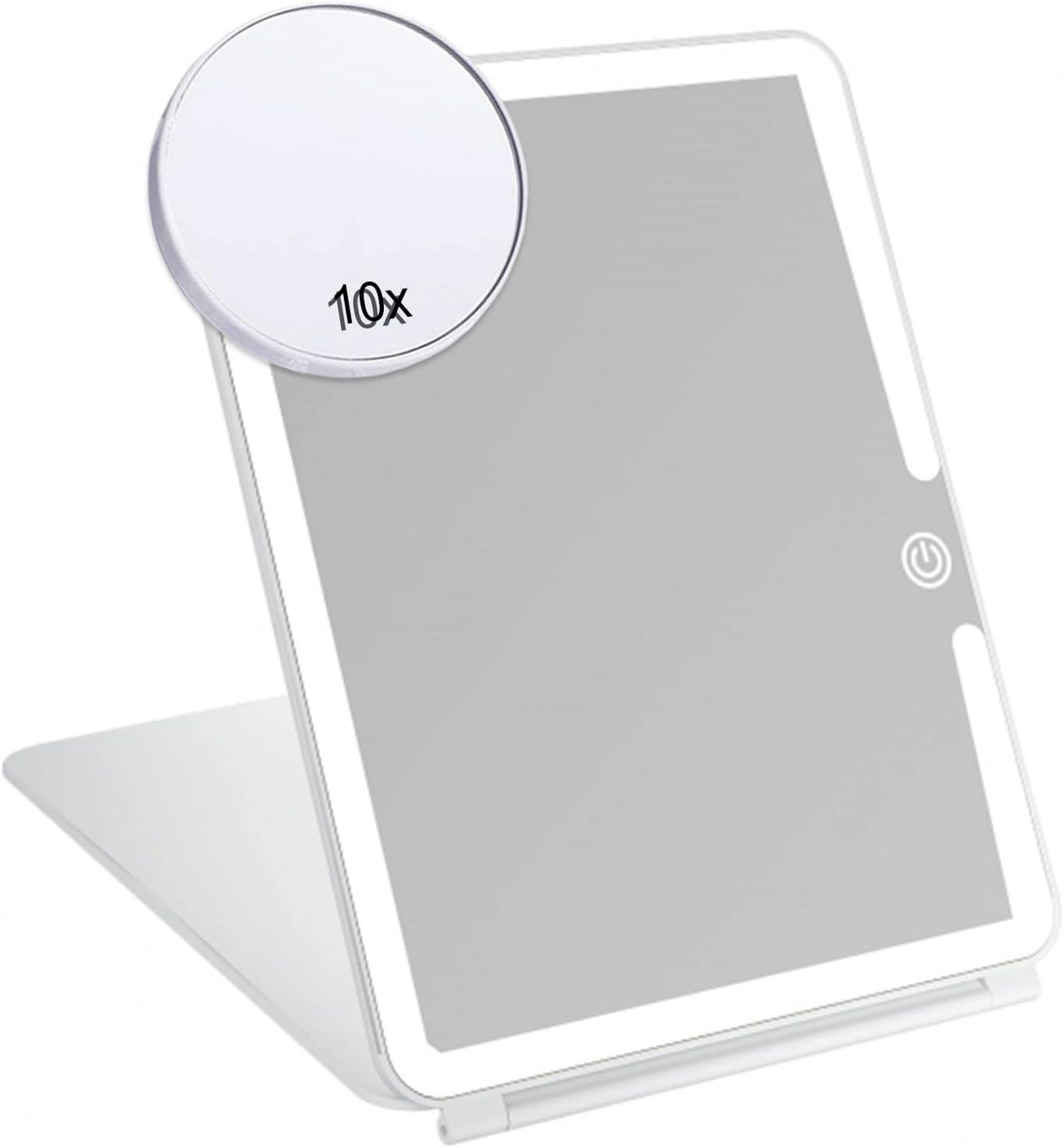 Atek Light/Pink Rechargeable Led Makeup Mirror 10X 3 Modes Travel
