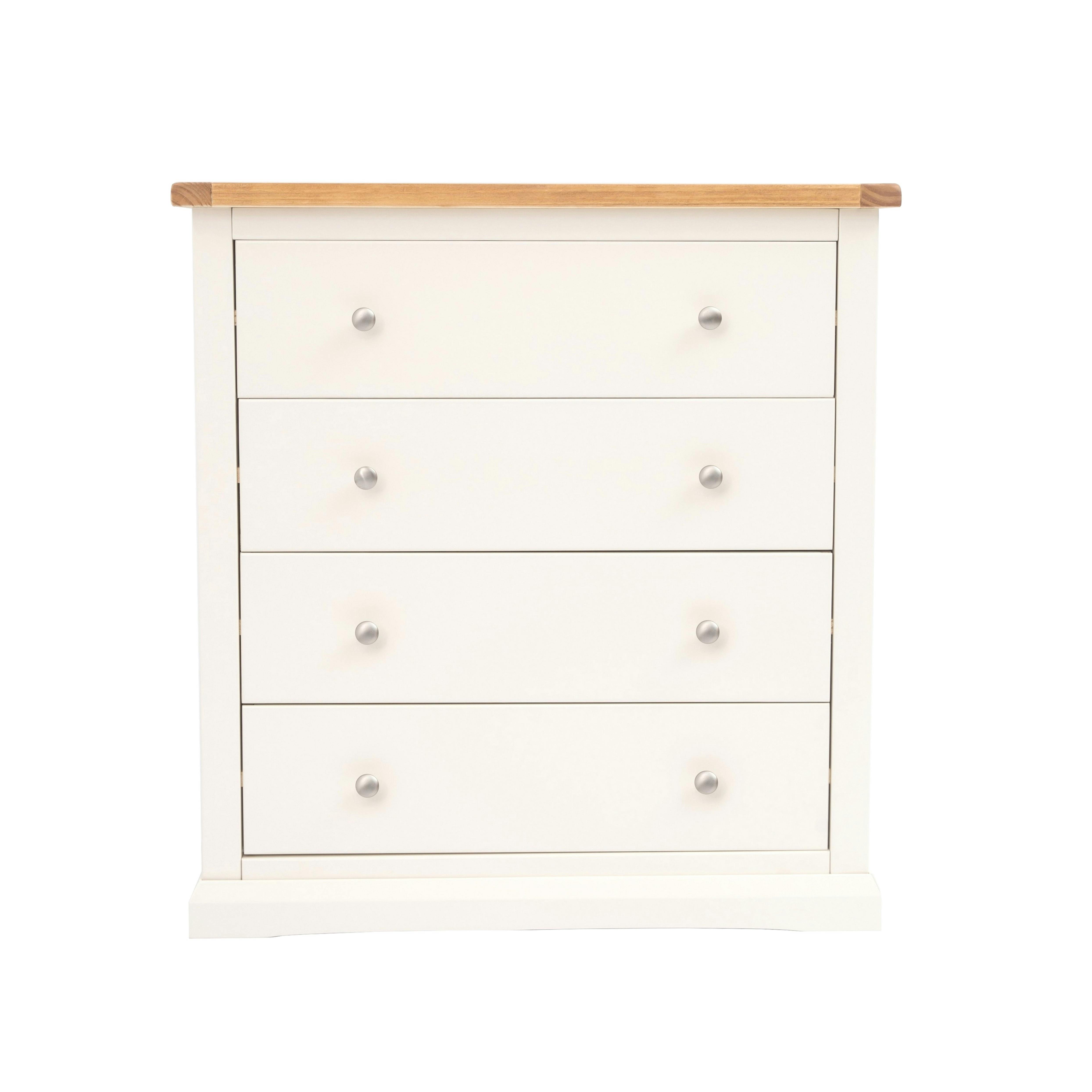 Cabinet Bits White Castelli 4 Drawer Chest Of Drawers Chrome Knob - Off