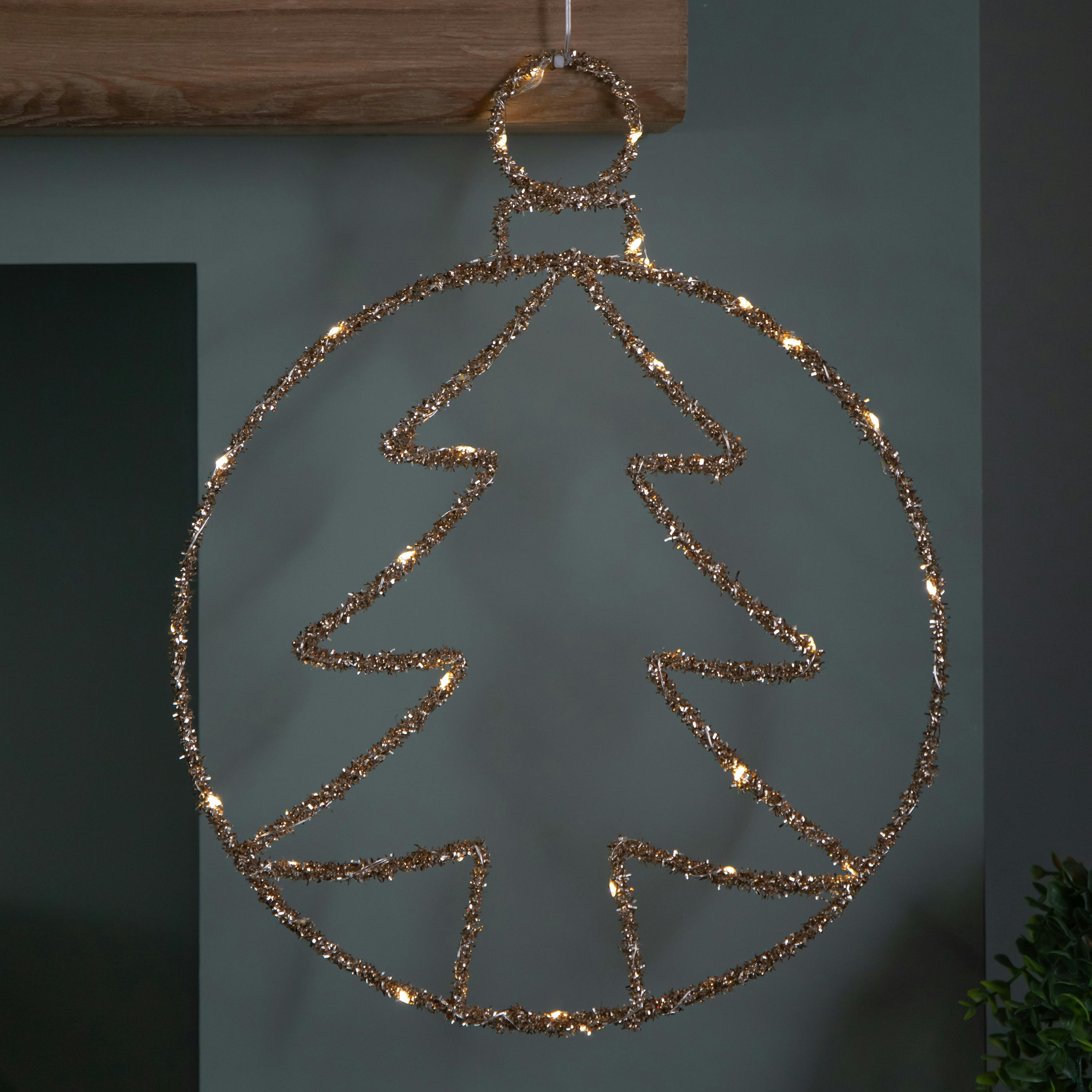 Light/Gold 49Cm Battery Powered Up Christmas Tree Ball With Twinkling Leds - Image 5