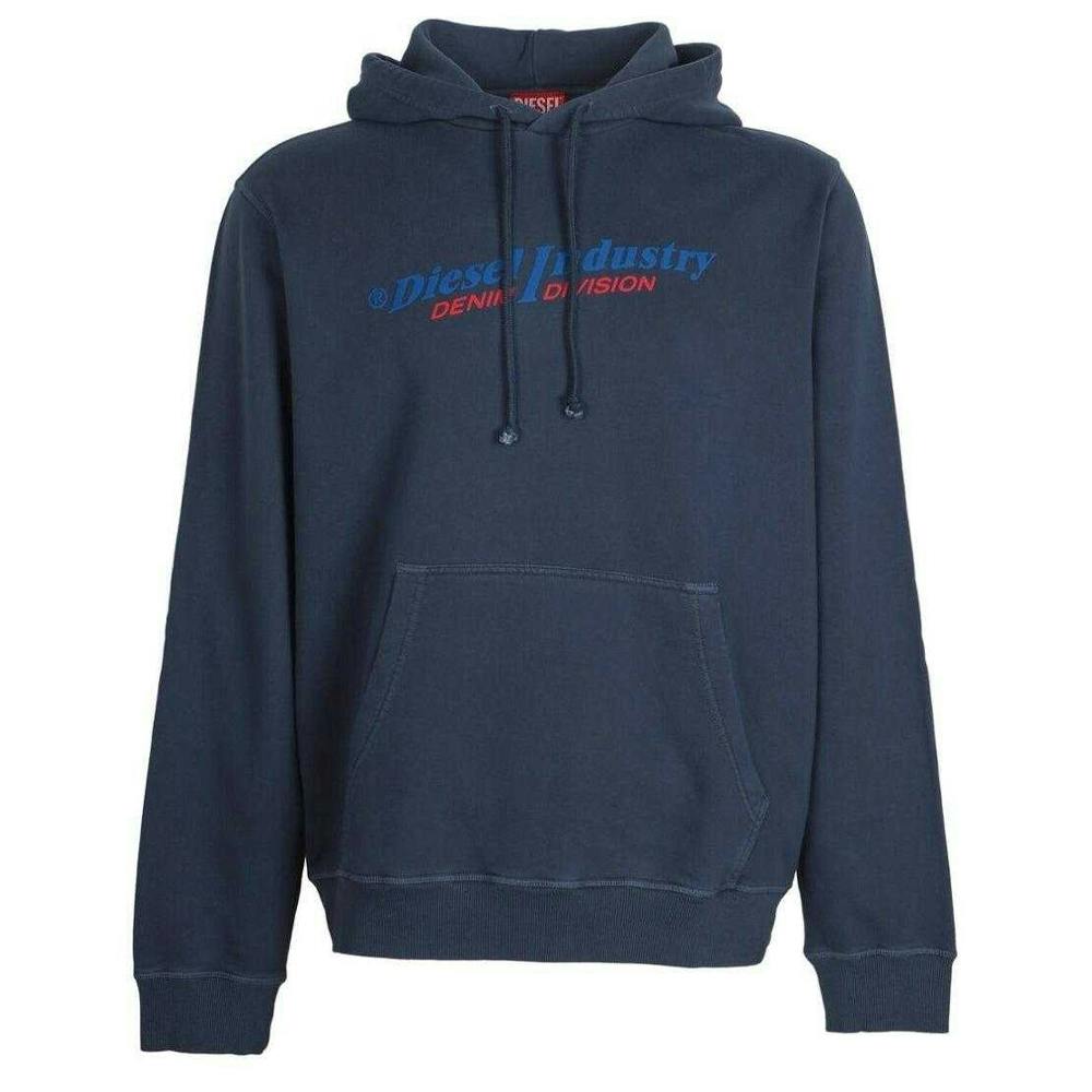 Diesel Men's Industry Denim Division Hoodie - Navy - Navy - S - 100% Cotton