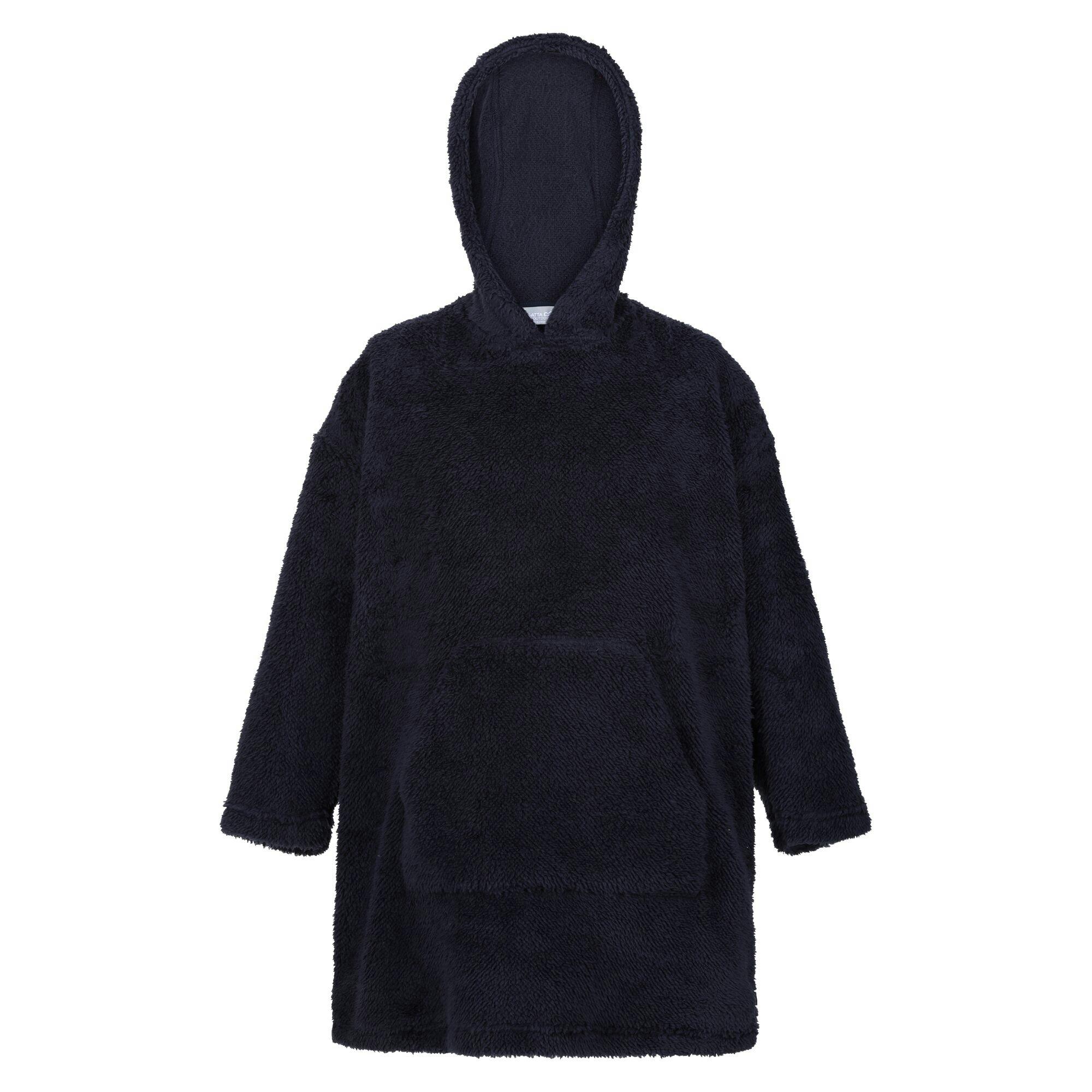 Rackhams Kids Cosy Plain Hooded Poncho - Navy - 3-5 Years - Navy - 100% Polyester