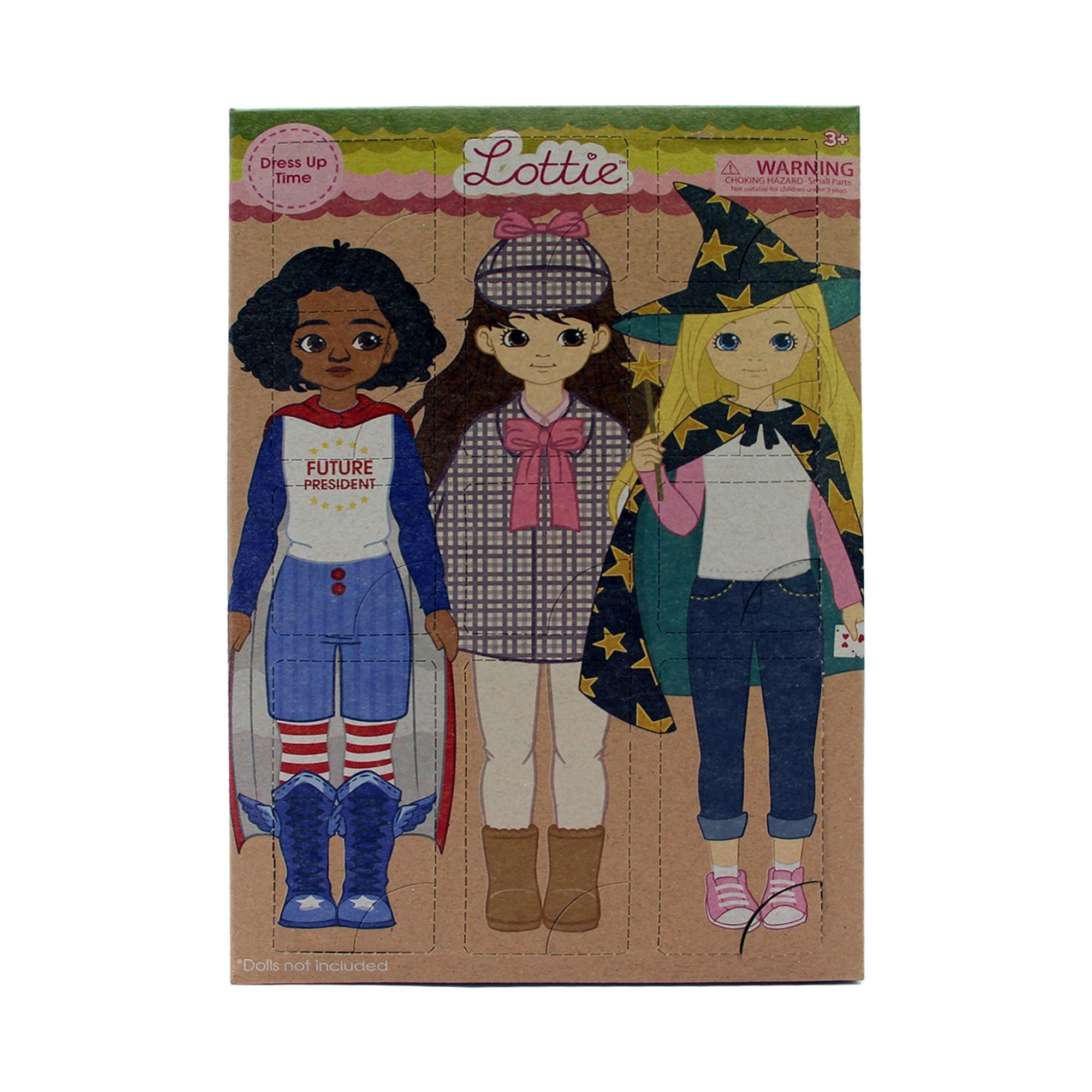 Lottie Doll Red/Blue Lottie Dolls 3 X Dress Up Party Outfits - Future President, Mystery Solver & Magician