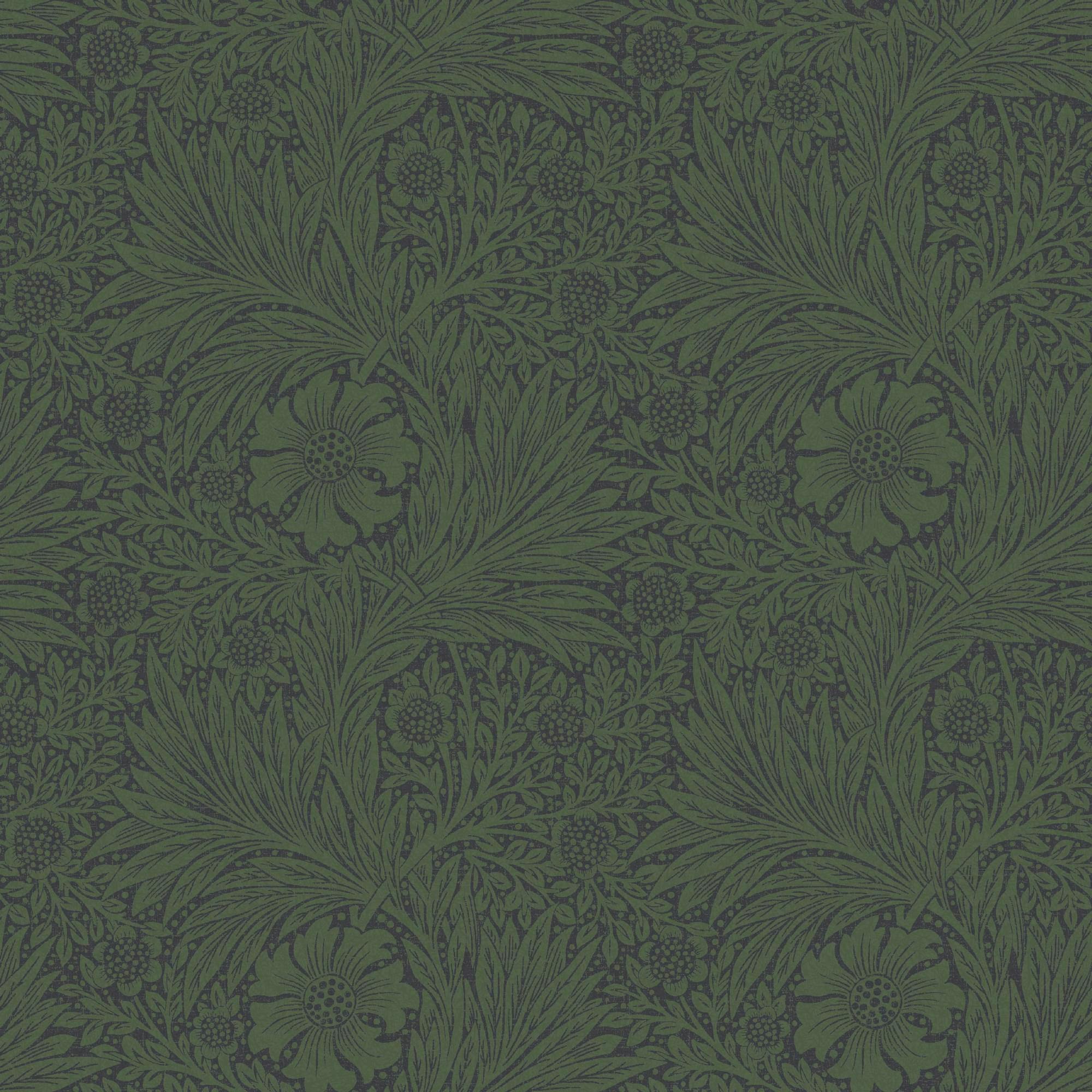 William Morris At Home Green Marigold Fibrous Wallpaper |