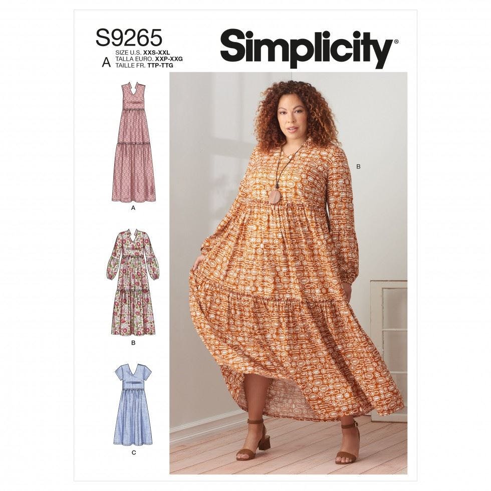 Simplicity Women's Sewing Pattern 9265, Dresses For A (Xxs-Xs-S-M-L-Xl-Xxl) - Intermediate - A (Xxs-Xs-S-M-L-Xl-Xxl)