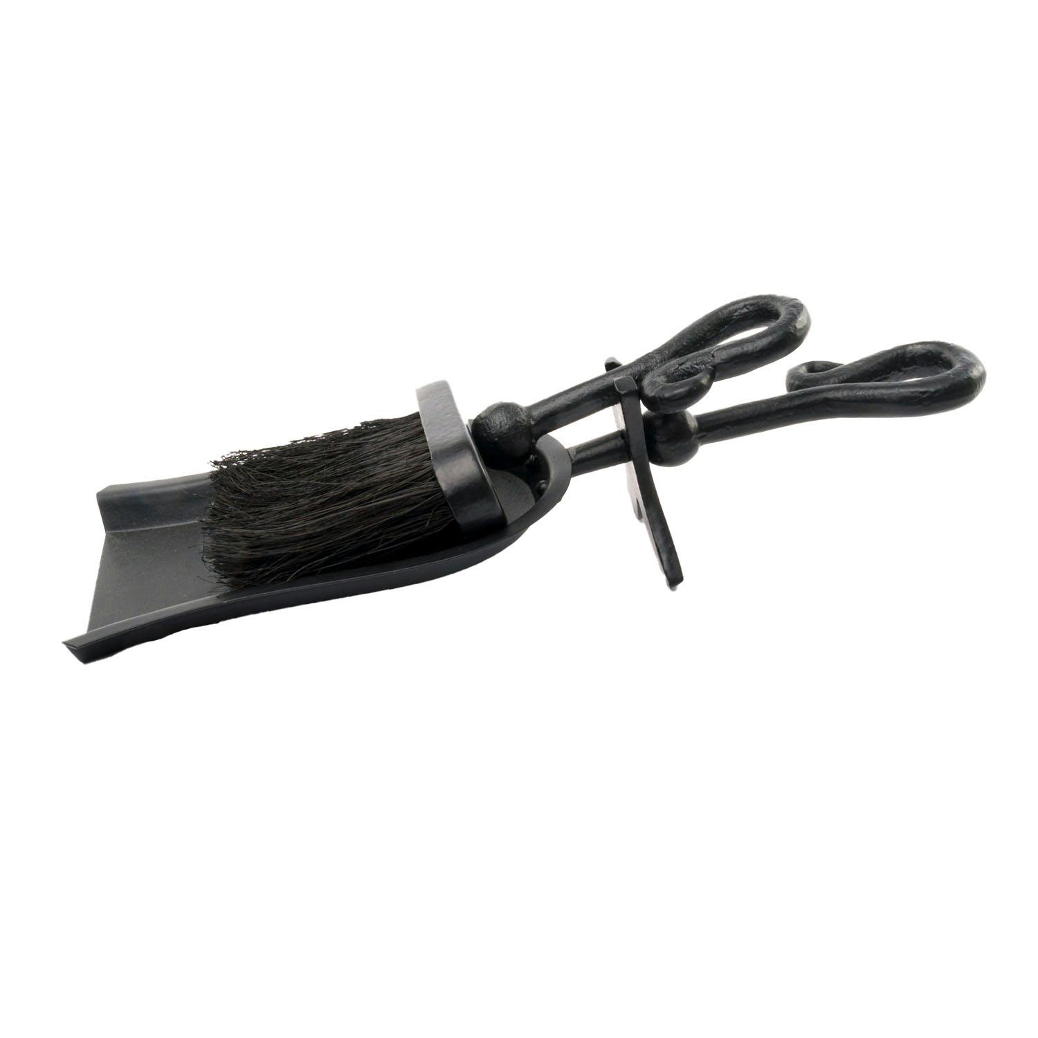 Hill Interiors Black Crook Handle Hearth Tidy - One Size - 100% Mixed