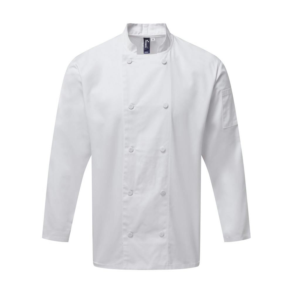 - Premier Unisex Adults Chefs Coolchecker Long Sleeve Jacket - Image 2