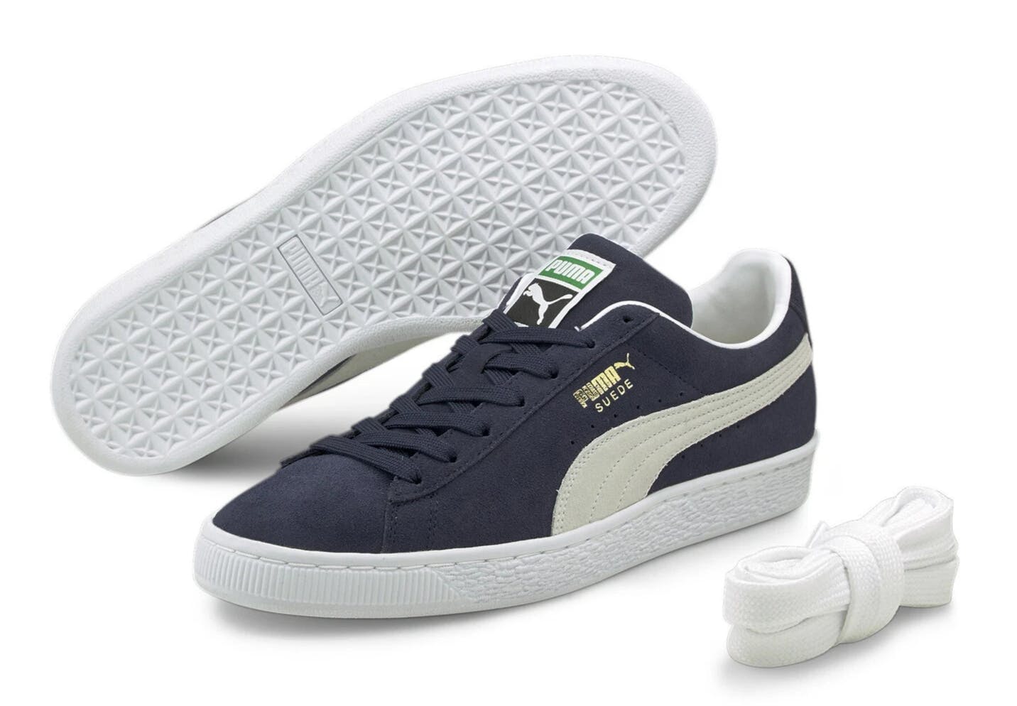 Puma Unisex White Suede Classic Xxl Trainers Shoes Navy 374915 - Uk 4