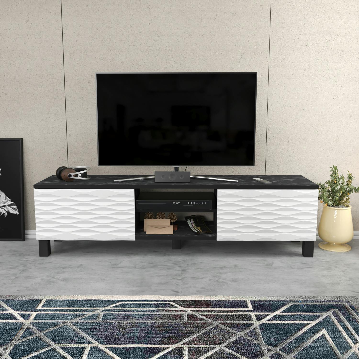 Decorotika White Lukas Modern Tv Stand Tv Cabinet For Tv's Up To 64" - Bendire