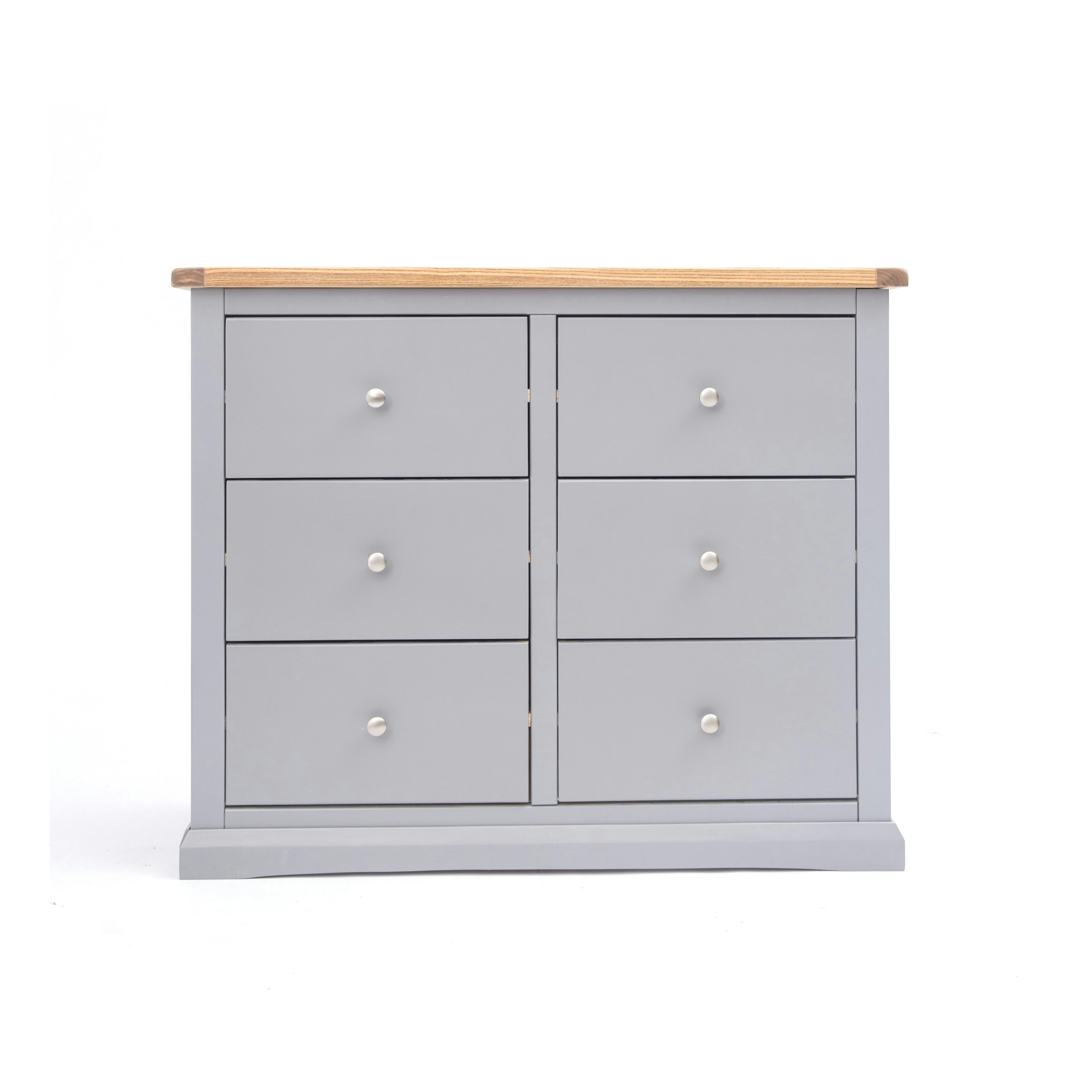 Cabinet Bits Rocca 3 Over 3 Drawer Chest - Grey / Chrome - Image 4