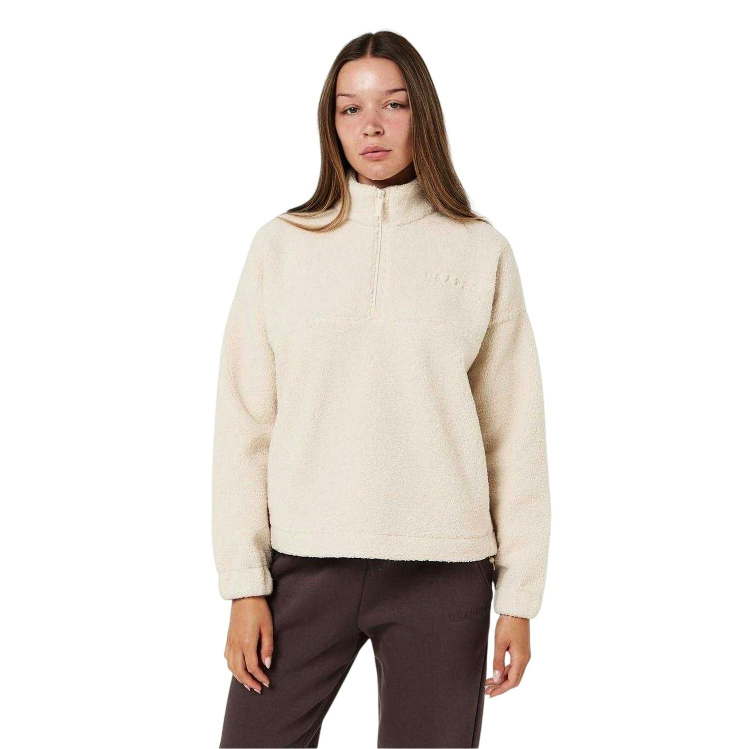 Slazenger Women's Cream Fleece Quarter Zip Sweatshirt - 12 Uk - 100% Mixed