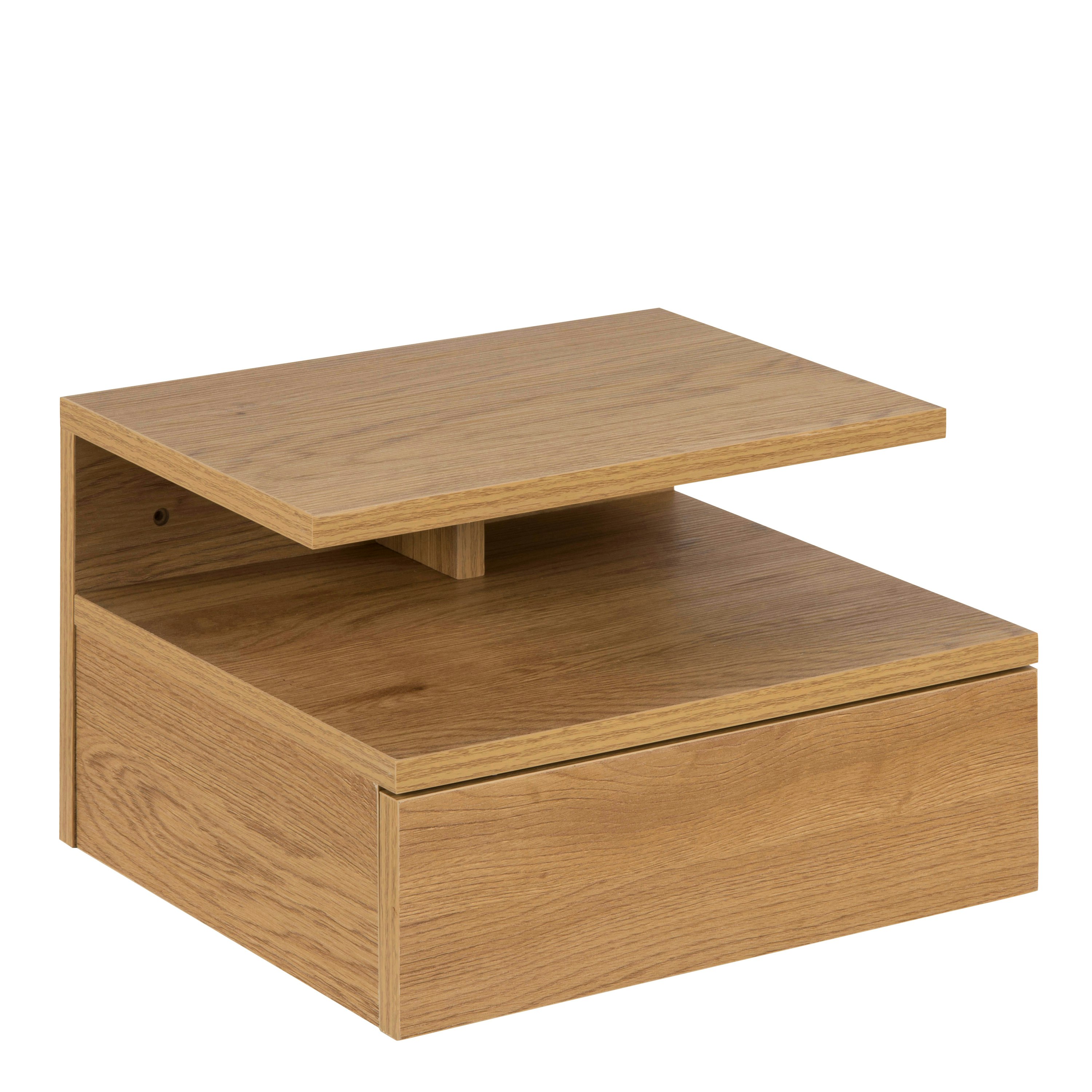 Rackhams Brown Ashlan Bedside Table With 1 Drawer In Oak - 1 - Manufactured Wood