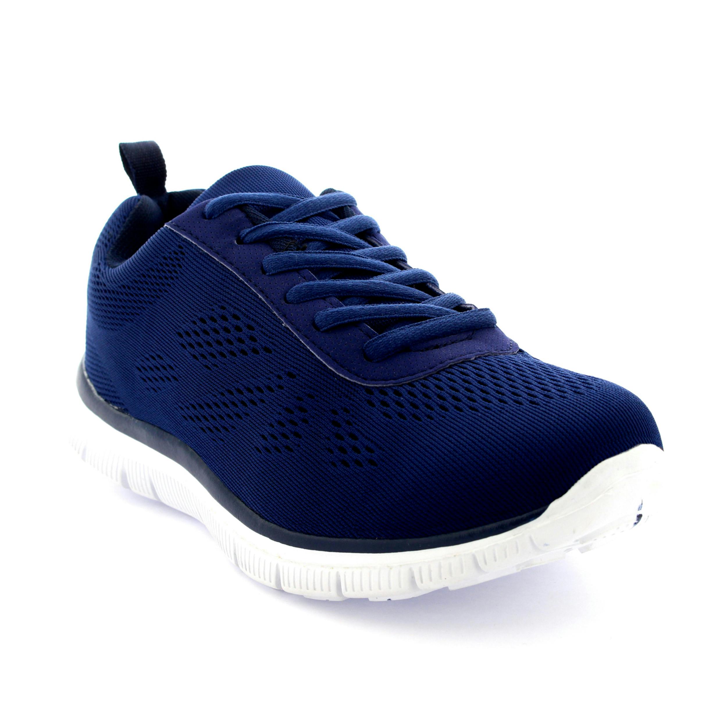 Viva Men's Get Fit Mesh Running Trainers Athletic Walking Gym Shoe Sport Run - 7 - Navy