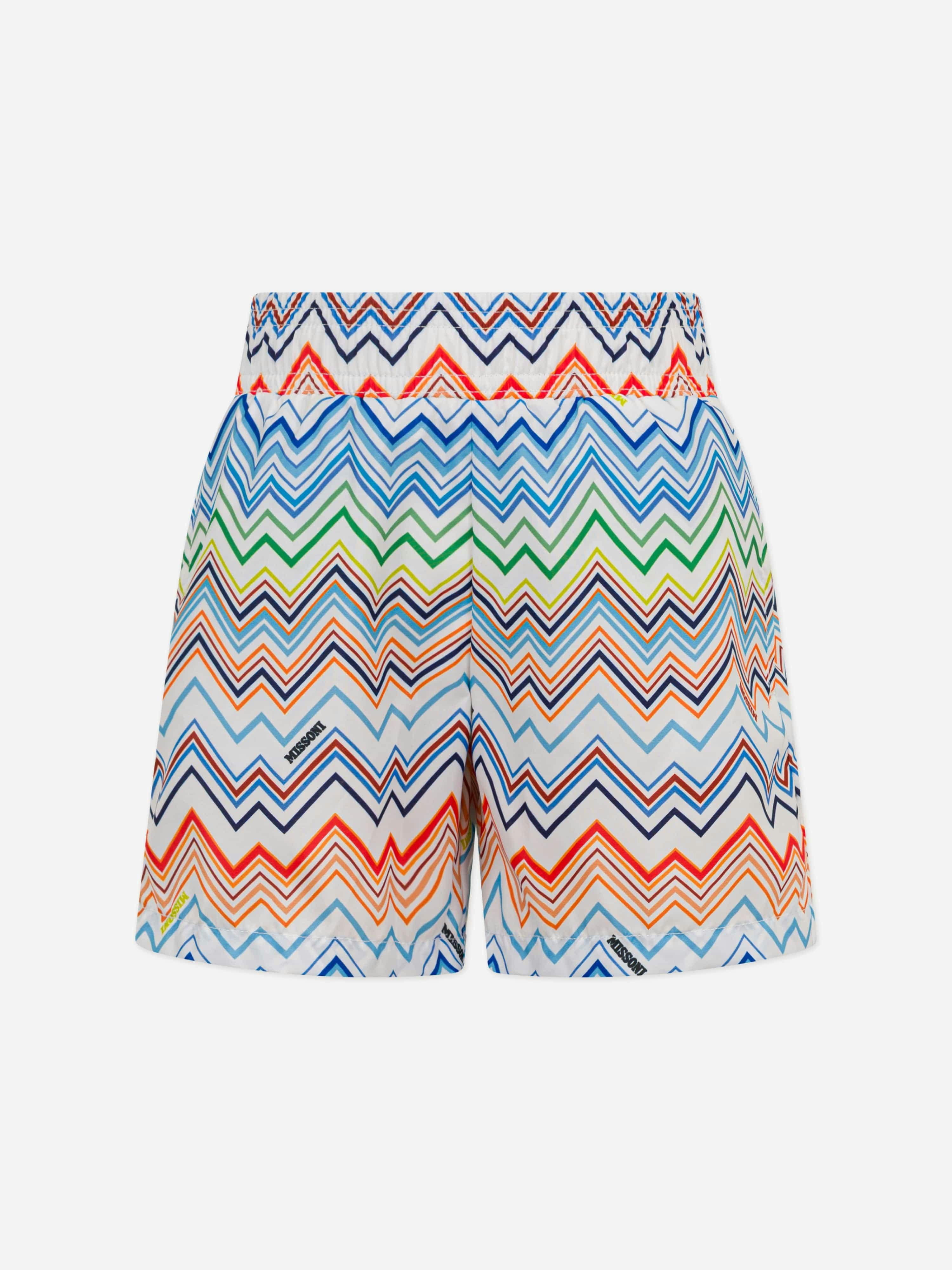 Missoni Boys Zigzag Swim Shorts In Multicolour - Multicoloured - 10 Yrs