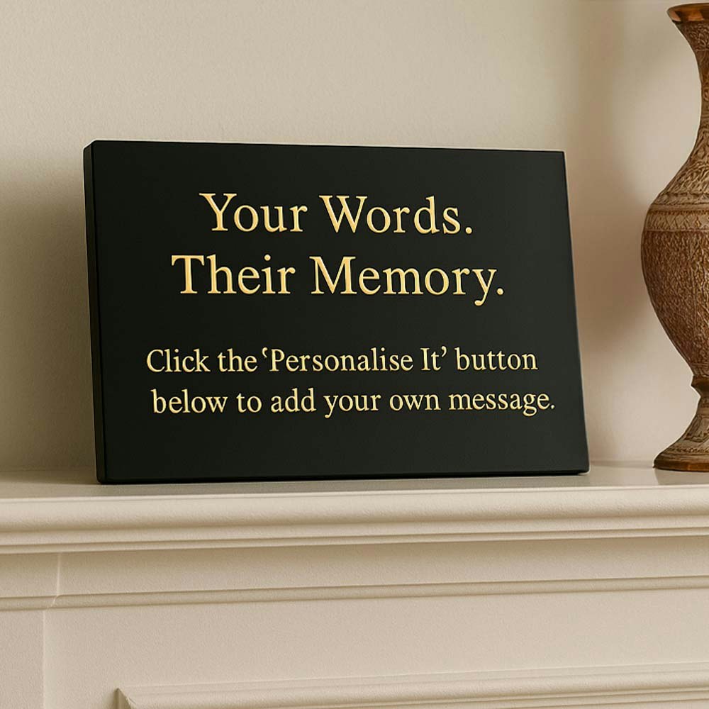 Memorials Direct Gold Personalised Granite Memorial Plaque With Stand - Built To Last Forever - Large (40X30x2cm)