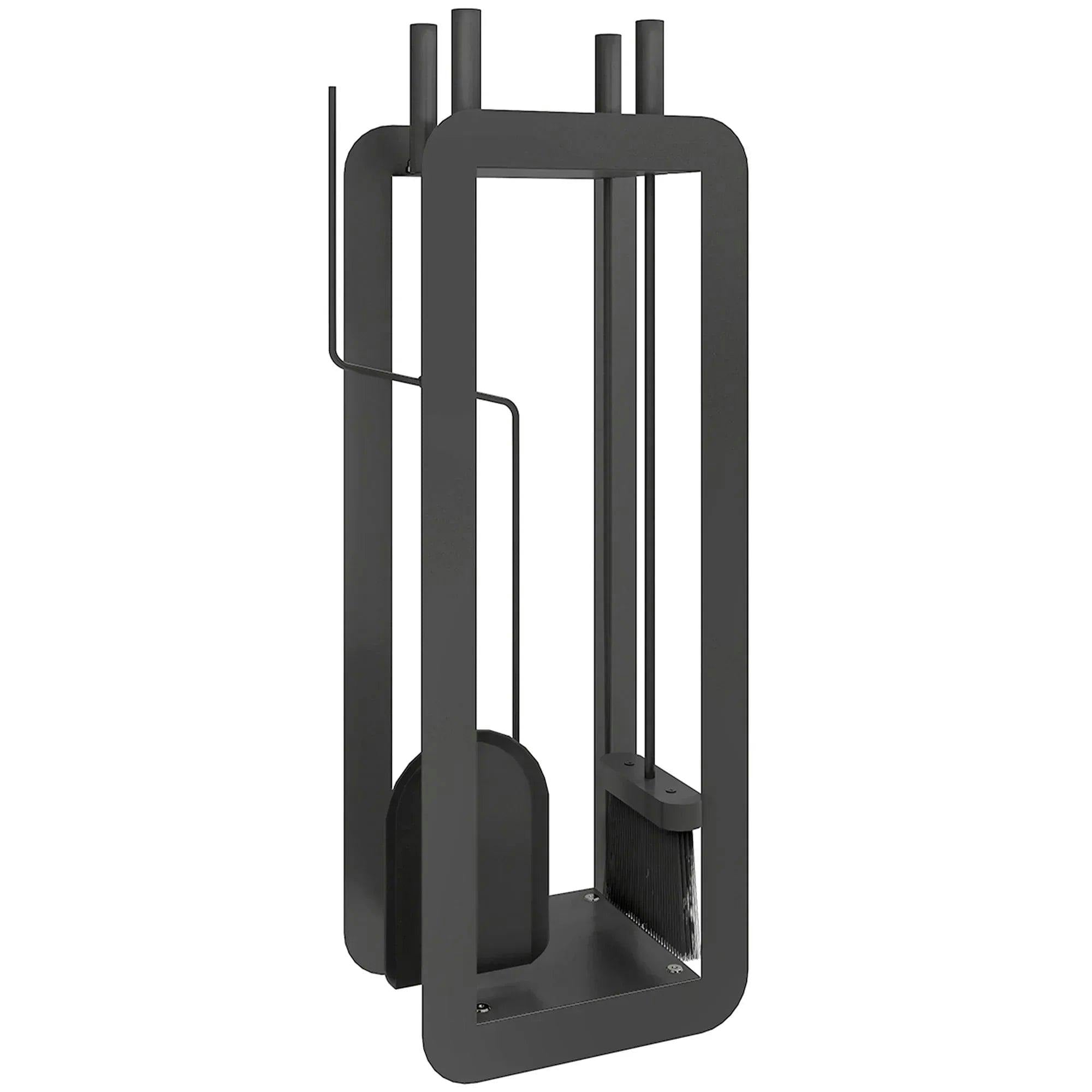 Outsunny - Fireplace Tool Set - 5 Piece - Black - Metal - Image 6