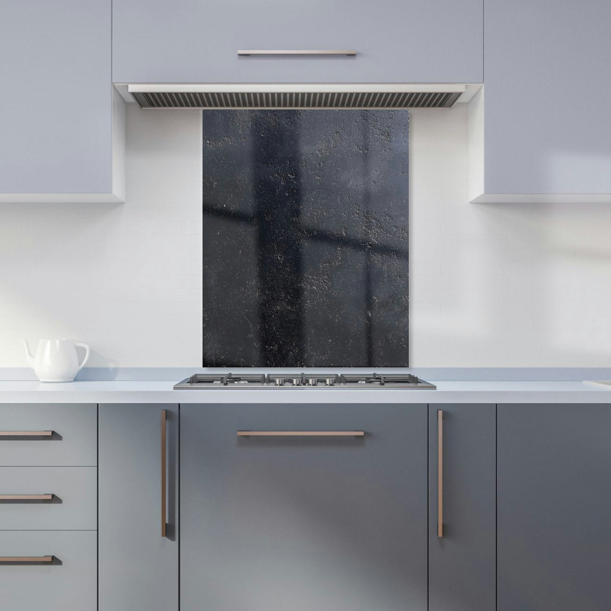 Warren Reed Black - Designer Concrete Effect Kitchen Splashback - W600mm X H750mm