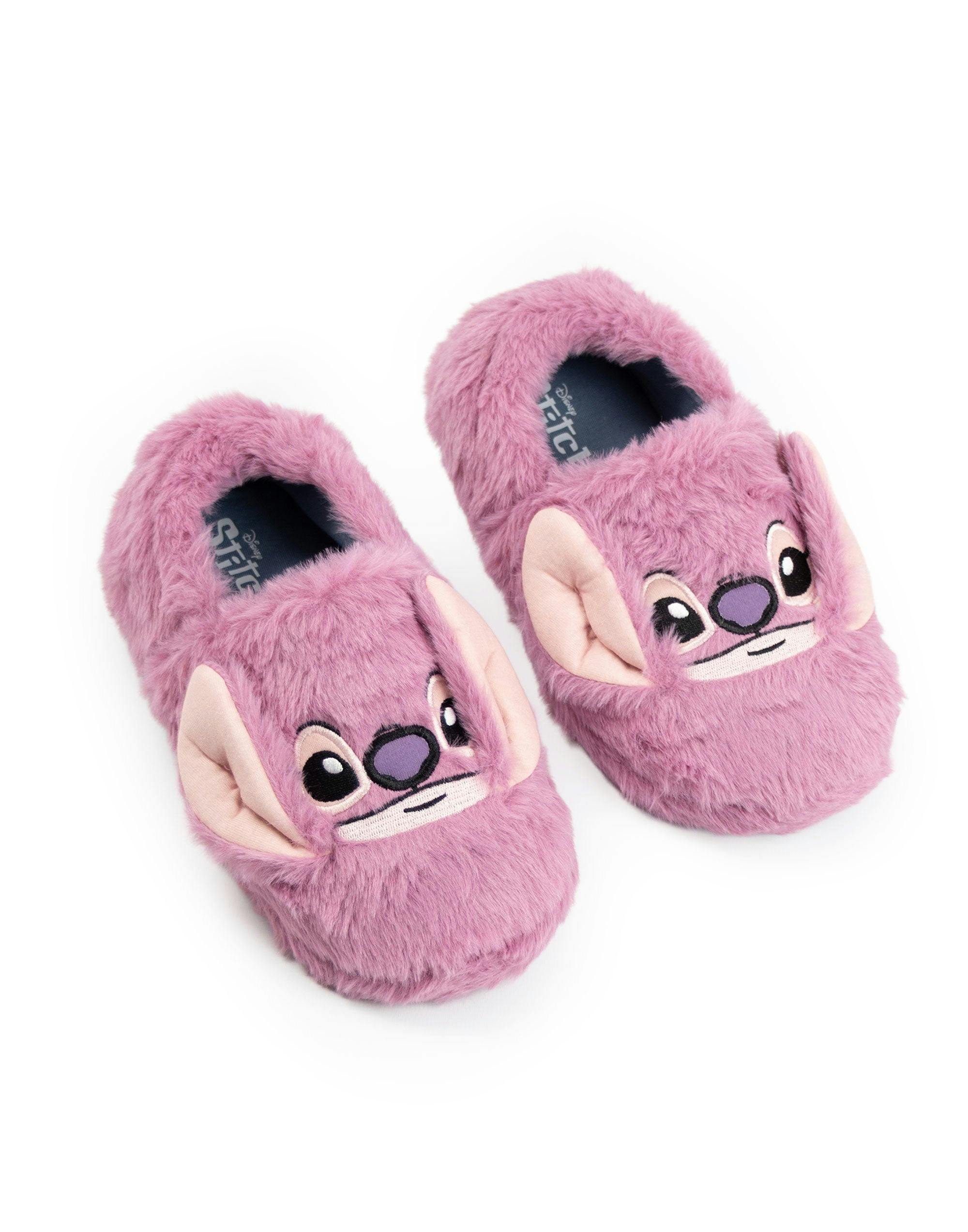 Vanilla Underground Girls Purple Lilo & Stitch Angel Slip On Loafer Slippers - 1 Uk Child