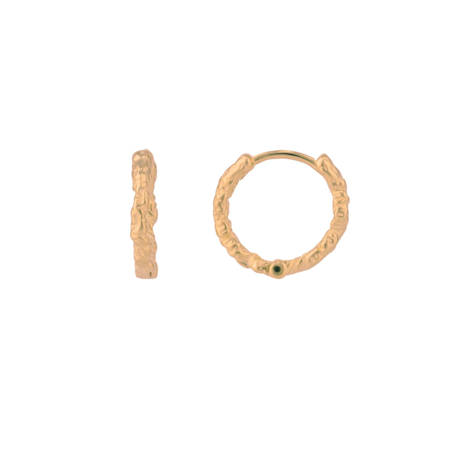 Spero London Silver/Gold Molten Wavy Sterling Textured Hoop Earrings - Rose - Rose