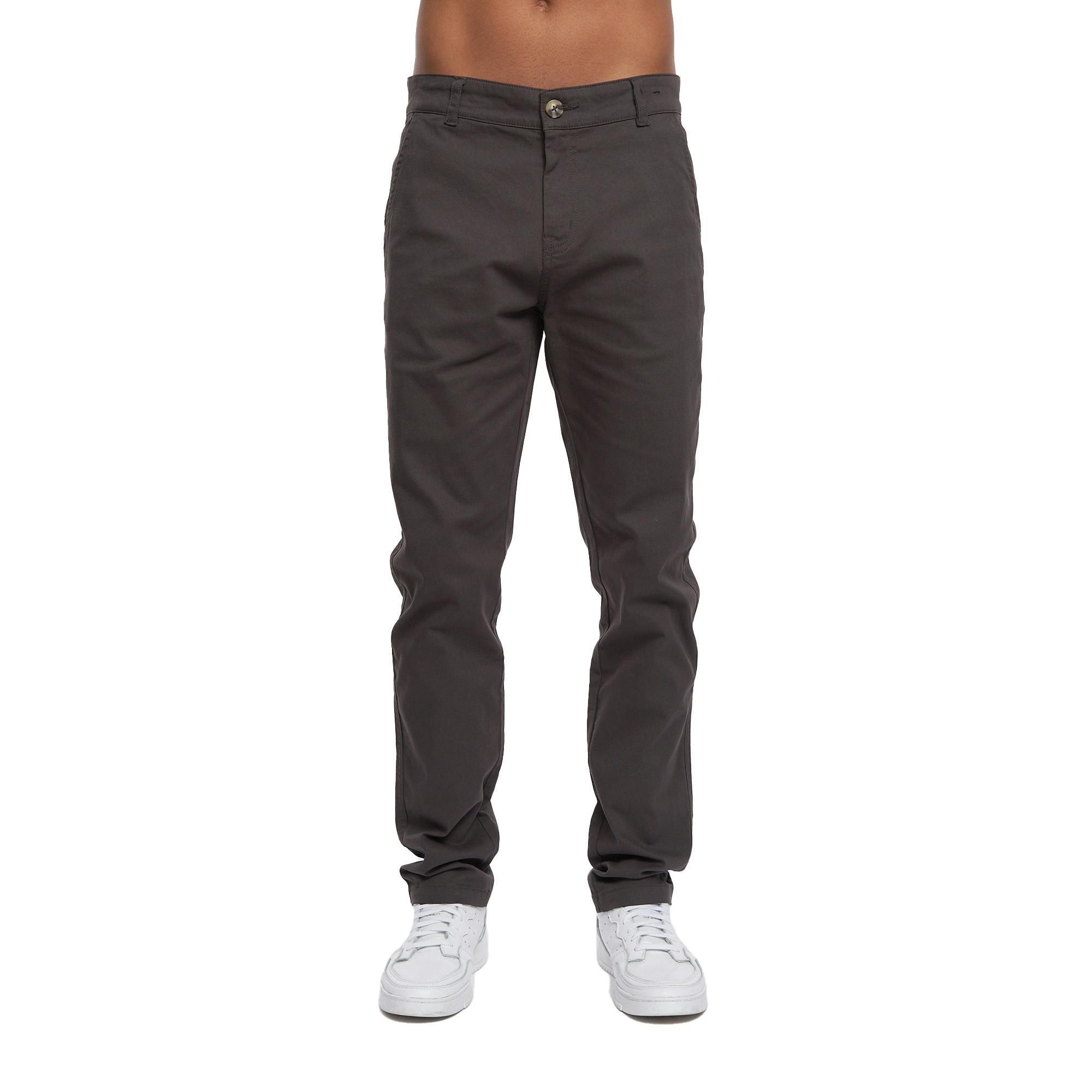 Crosshatch Men's Roysden Chinos - Charcoal - 30L - Charcoal - 98% Polyester/2% Elastane