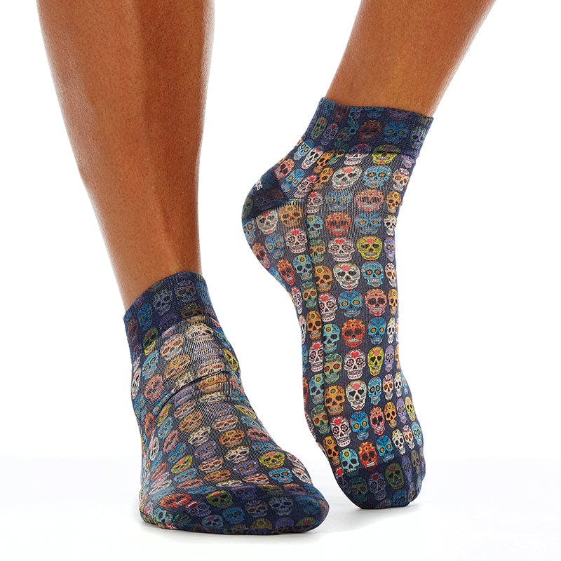 Jemsox Blue Skulls Funky Sneaker Socks | Bold, Edgy & Playful Style