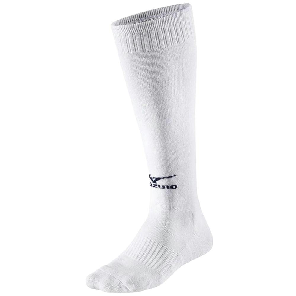 Mizuno Unisex White Adult Comfort Volleyball Socks - 2 Uk-4 Uk - 100% Mixed