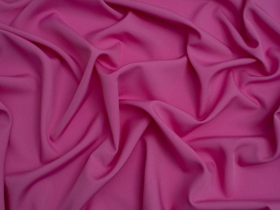 Minerva Pink Core Range Soft Touch Crepe Fabric - Plain Design Dressmaking Fabric, 110 Cm / 44" Wide - Per Metre