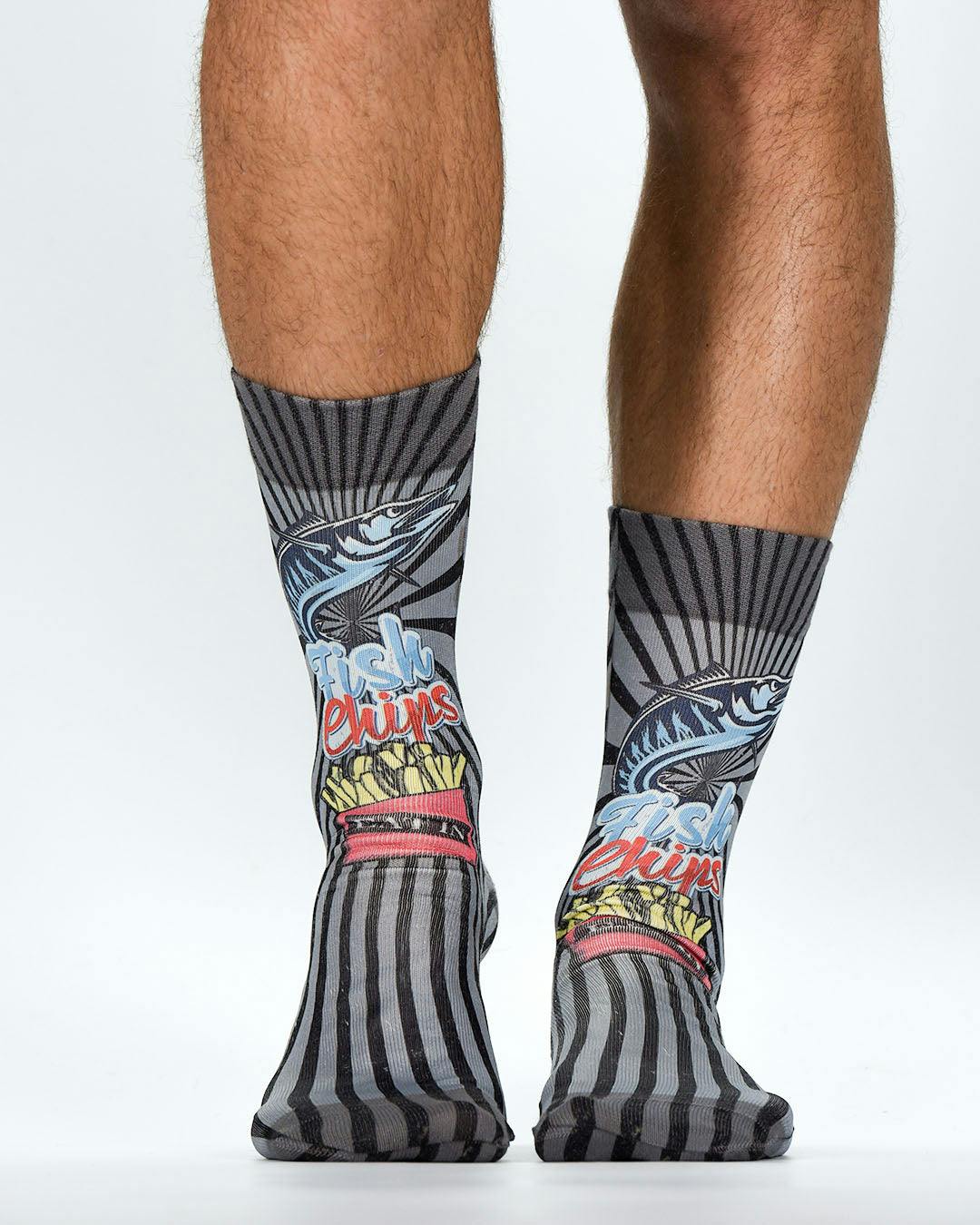 Jemsox Green Fish And Chips Ii | Design Socks | Fun, Colourful & Comfortable Socks