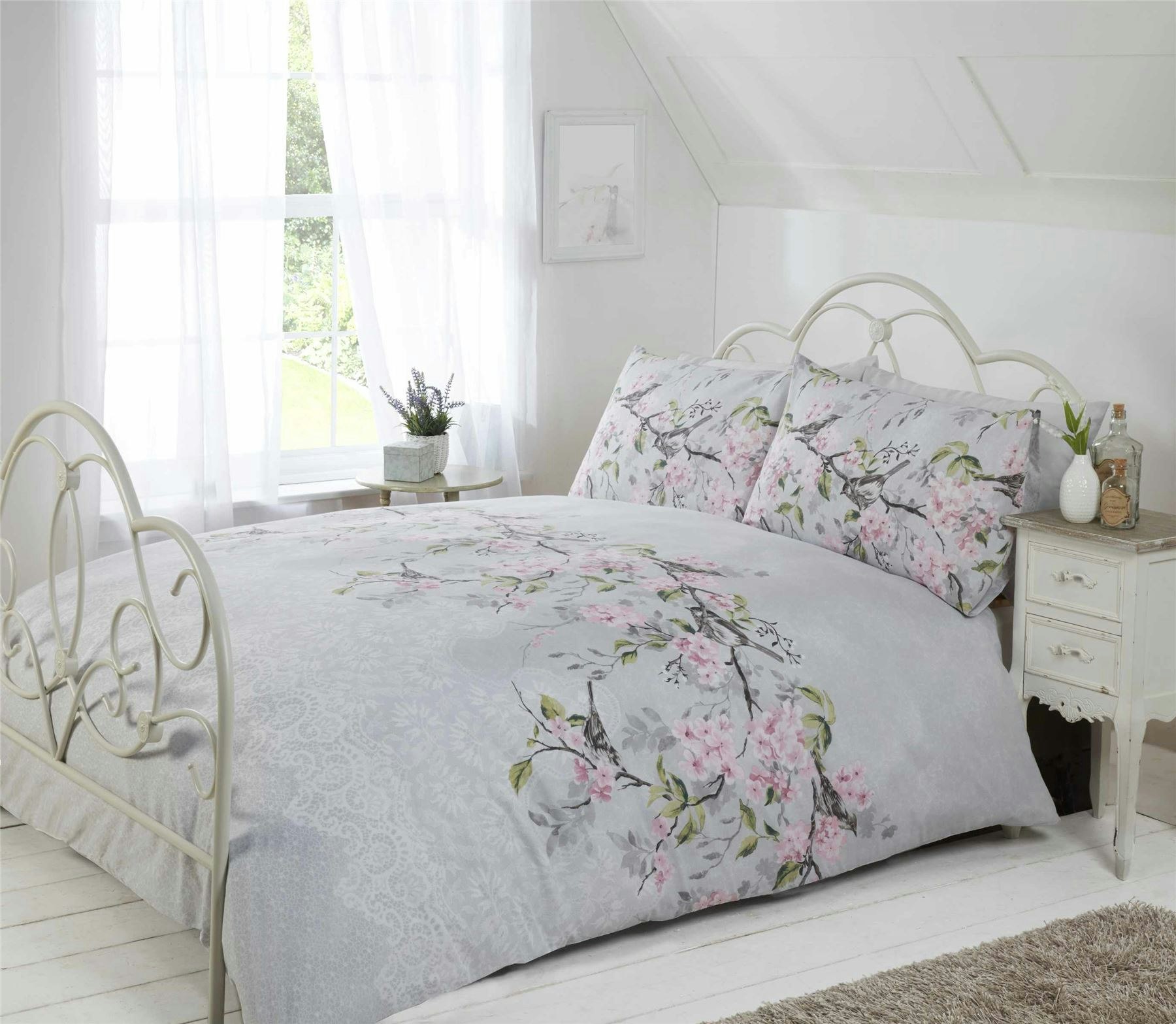 Rackhams Grey Eliza Duvet Cover Set - Single