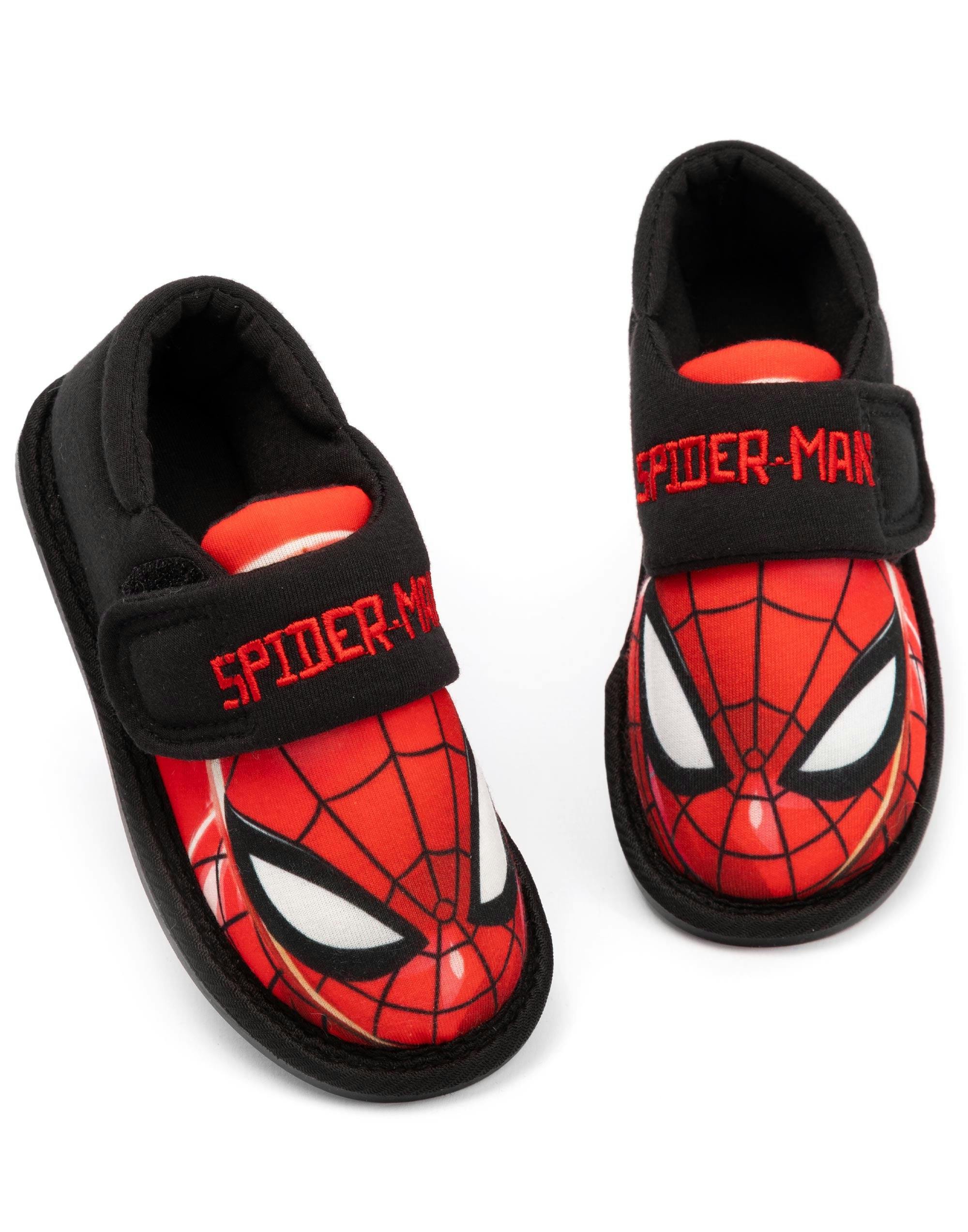 Vanilla Underground Boys Black Marvel Spider-Man Velcro Loafer Slippers - 10 Uk Child