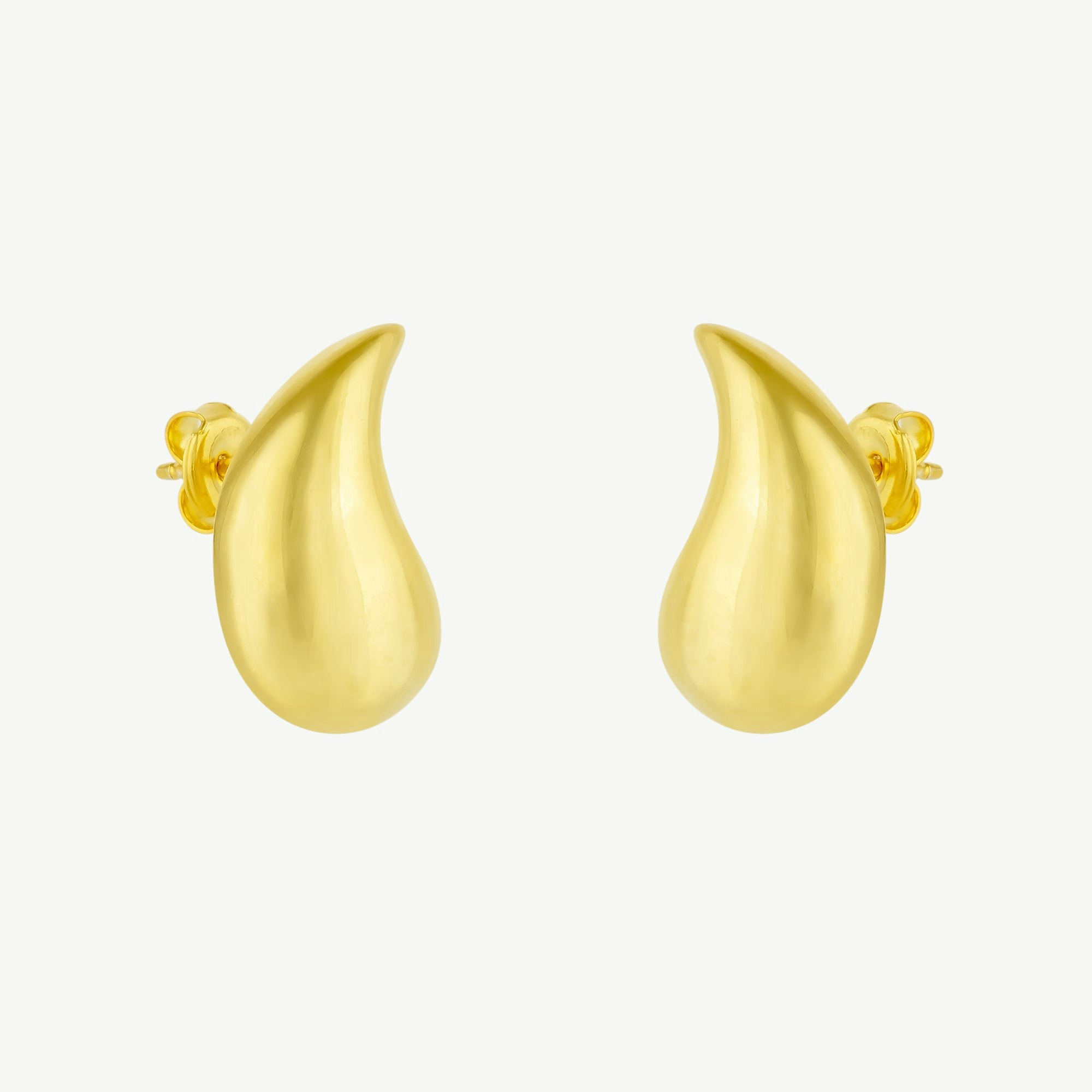 Spero London Silver/Gold Pear Teardrop Earrings In Sterling