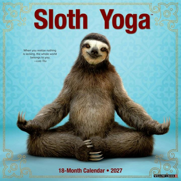 Rackhams Light Sloth Yoga Calendar 2027, Wall Calendars, Month To View, Animals, Gift - Image 10