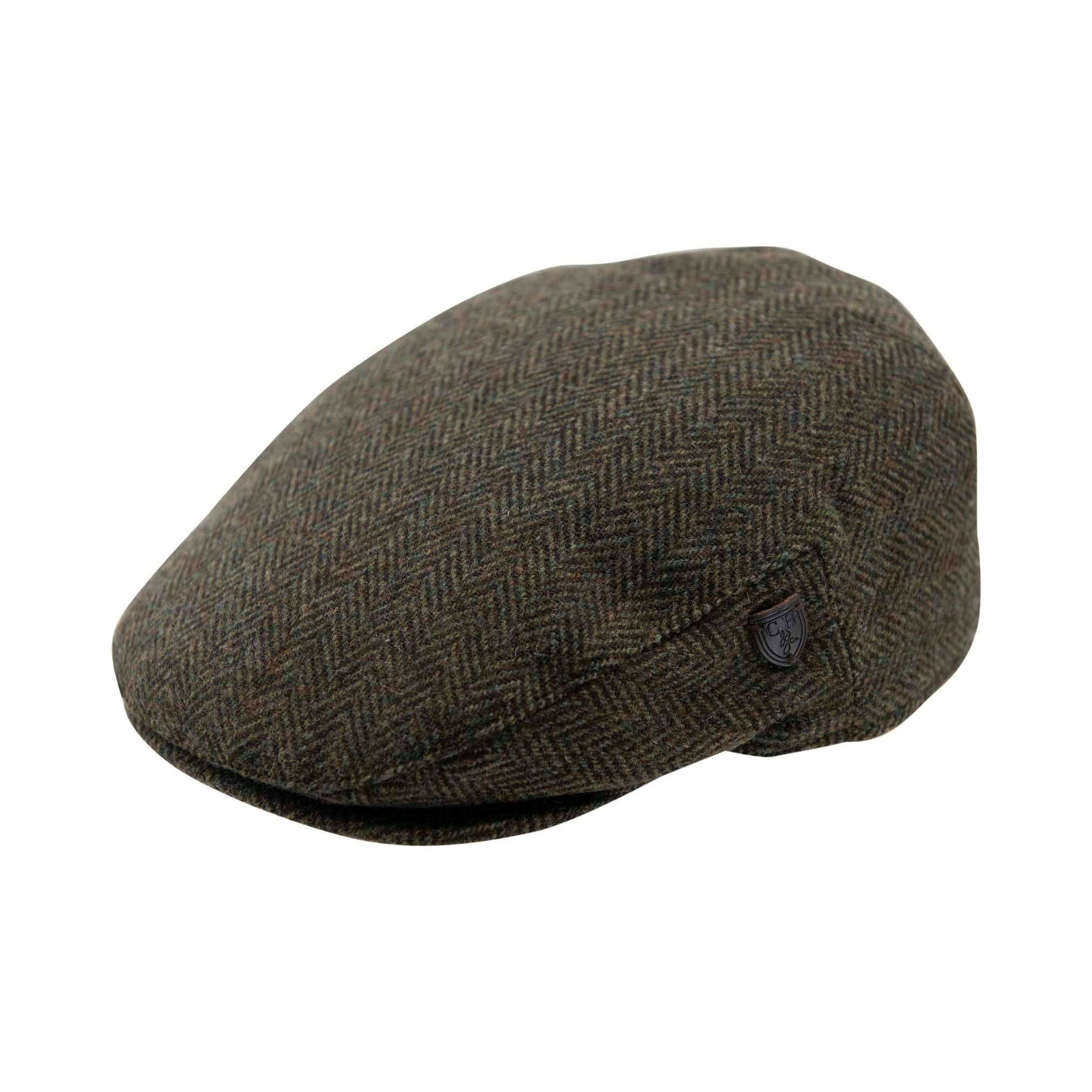 Carlyle Heath & Co. Brown Carlyle Heath Jumbo Herringbone Flat Cap - Medium - Herringbone