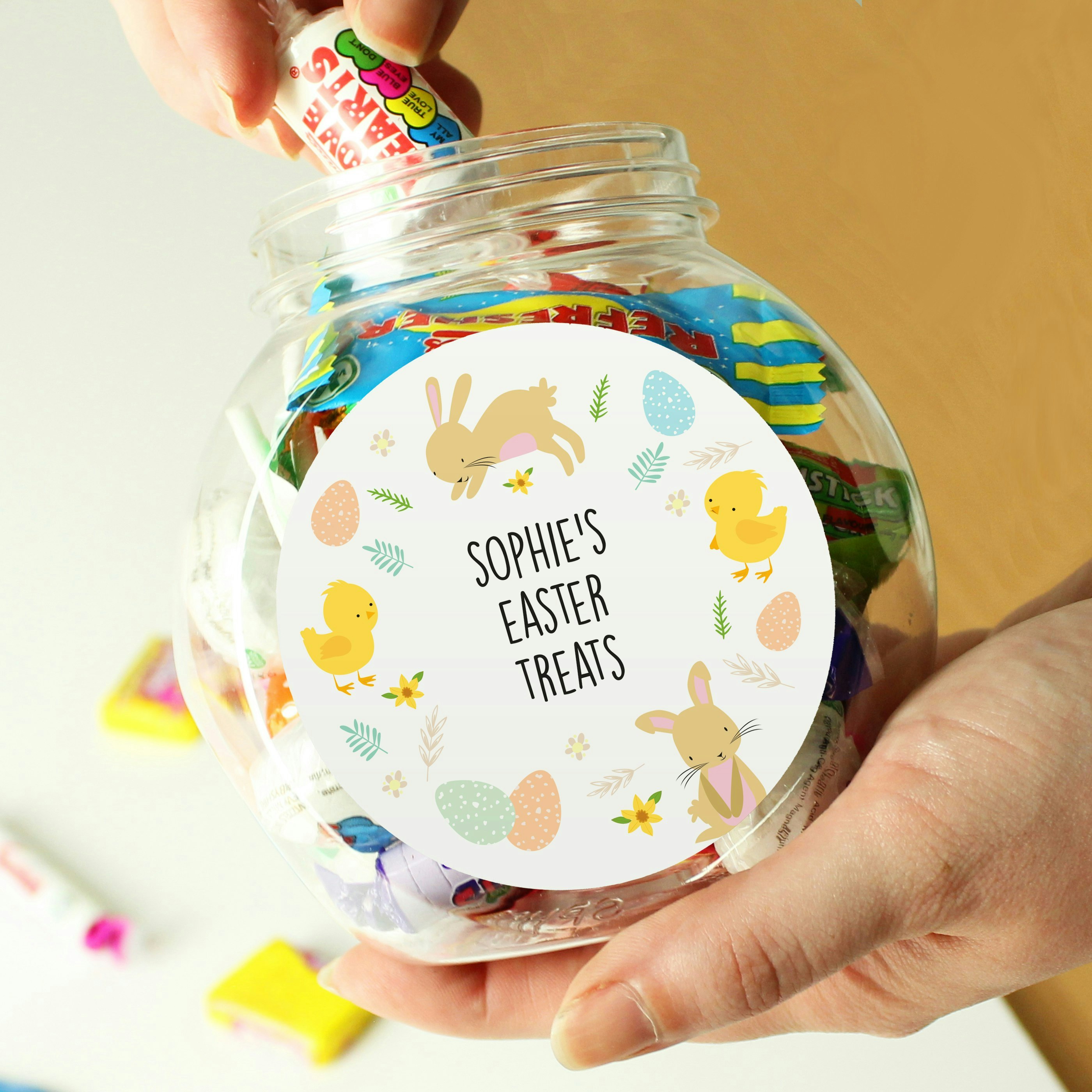 Personalised Memento Company Black Personalised Easter Sweets Jar