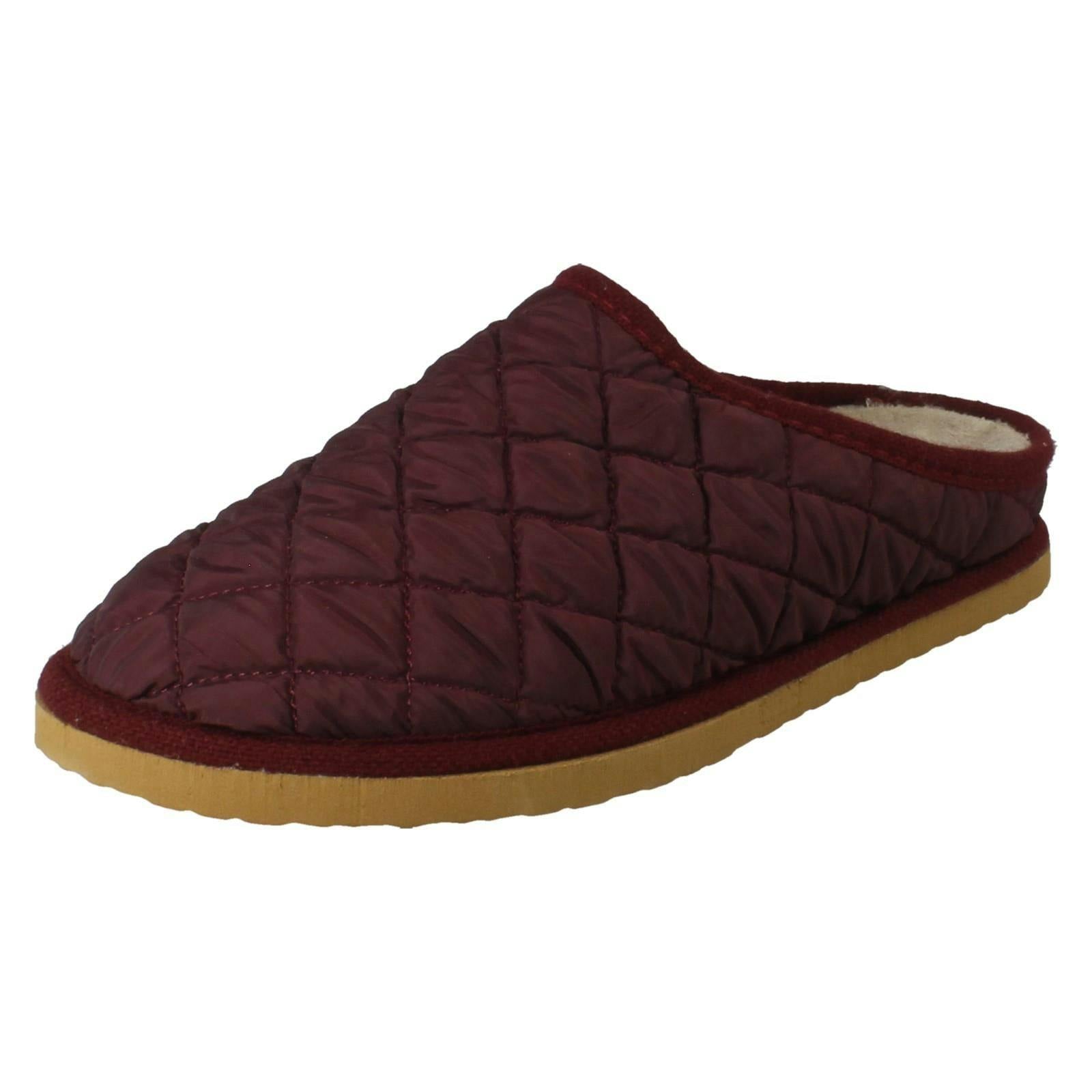 Padders Women's Quilted Design Slip On Extra Wide Mule Slippers Thetis - Bordo - Uk 6
